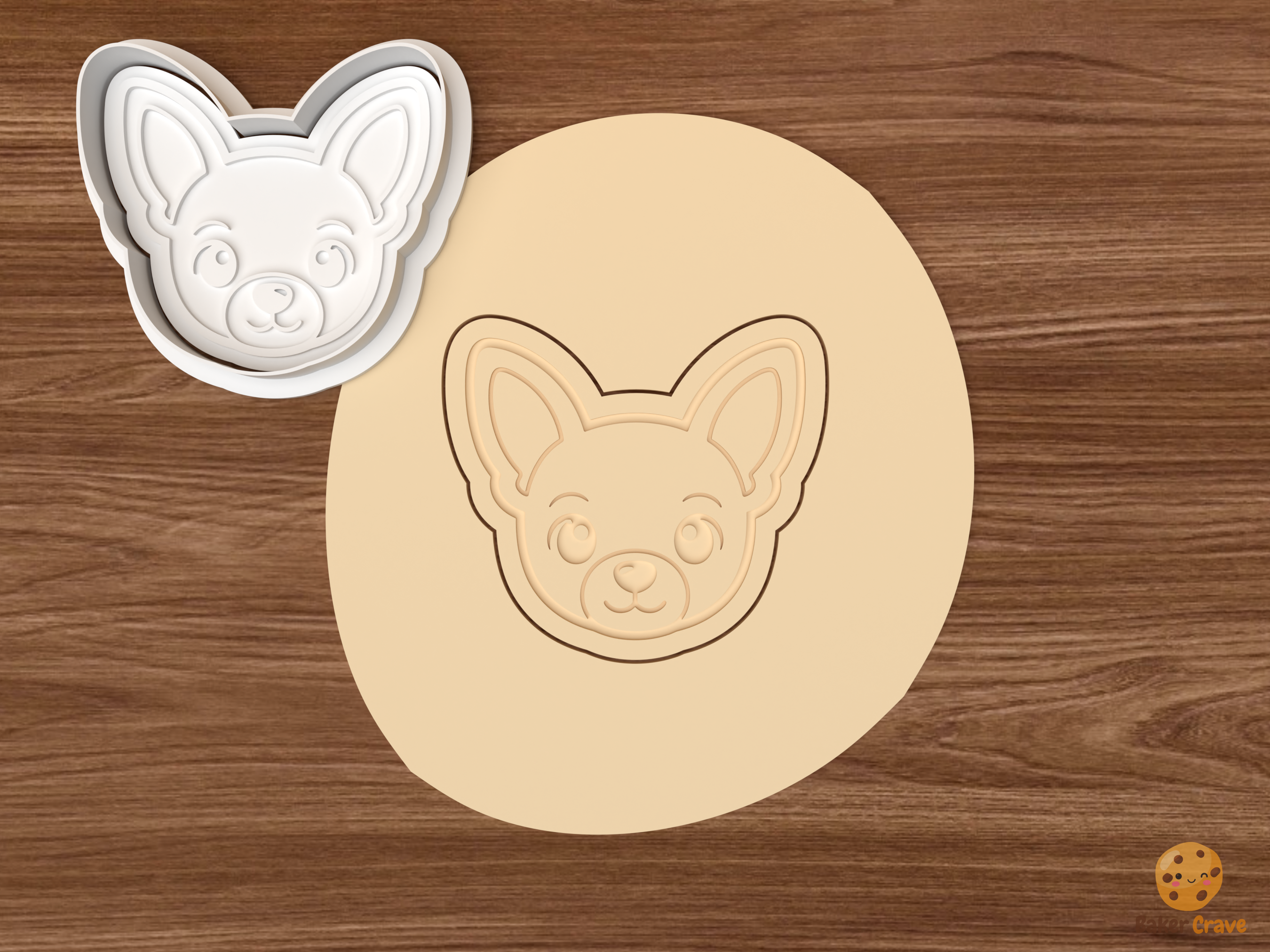 Chihuahua Dog Cookie Cutter Set STL File - dough chihuahua dog face