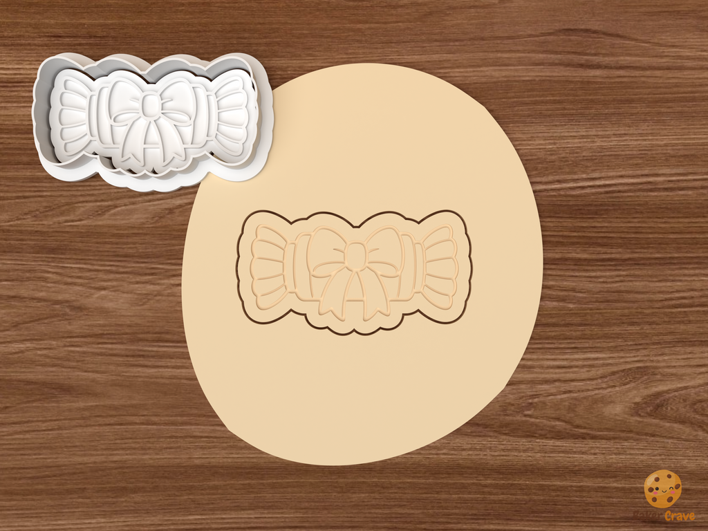 Christmas Crackers Cookie Cutter Set STL File - dough christmas cracker with bow