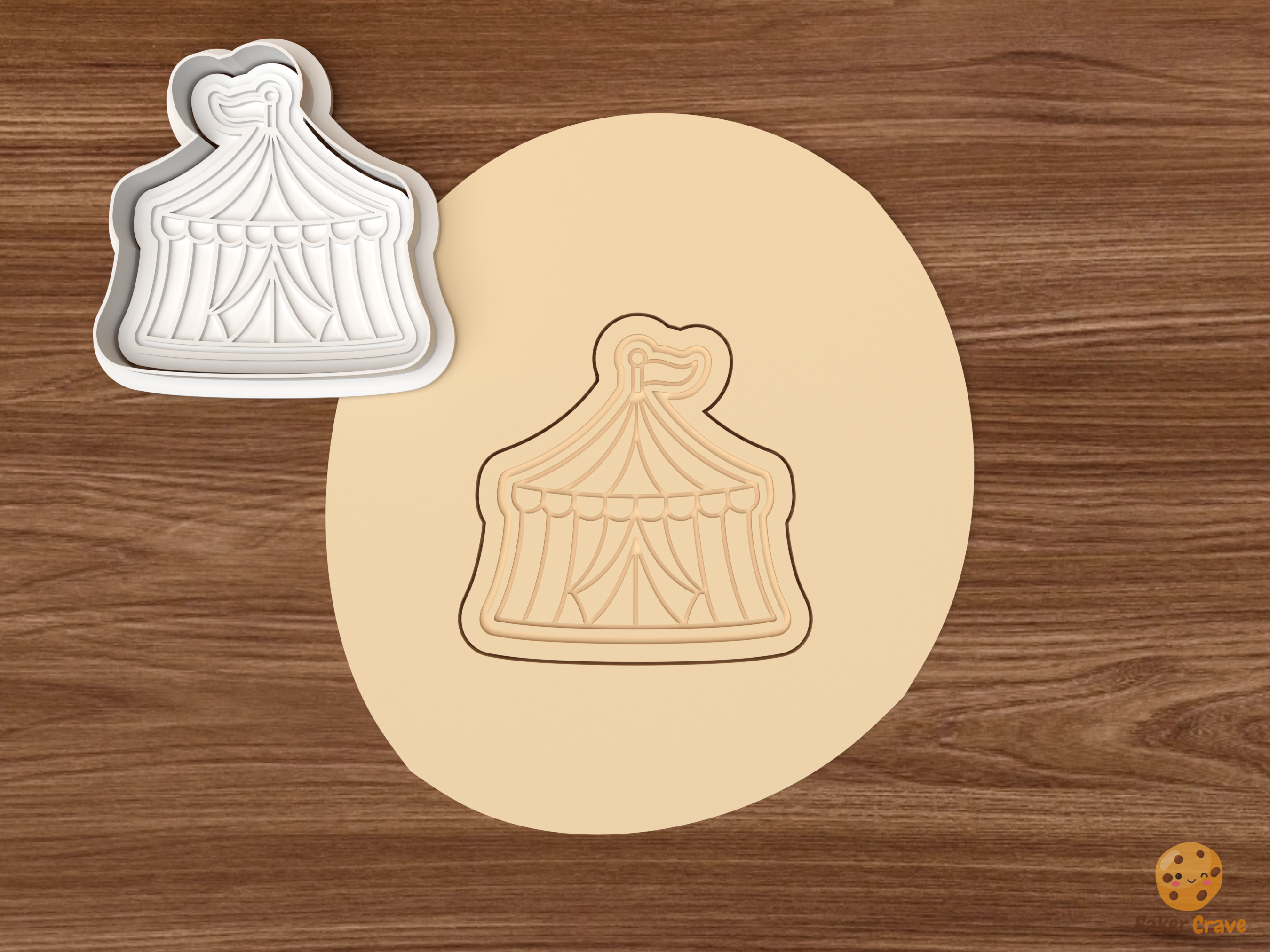 Big Top Circus Cookie Cutter Set STL File - dough circus tent