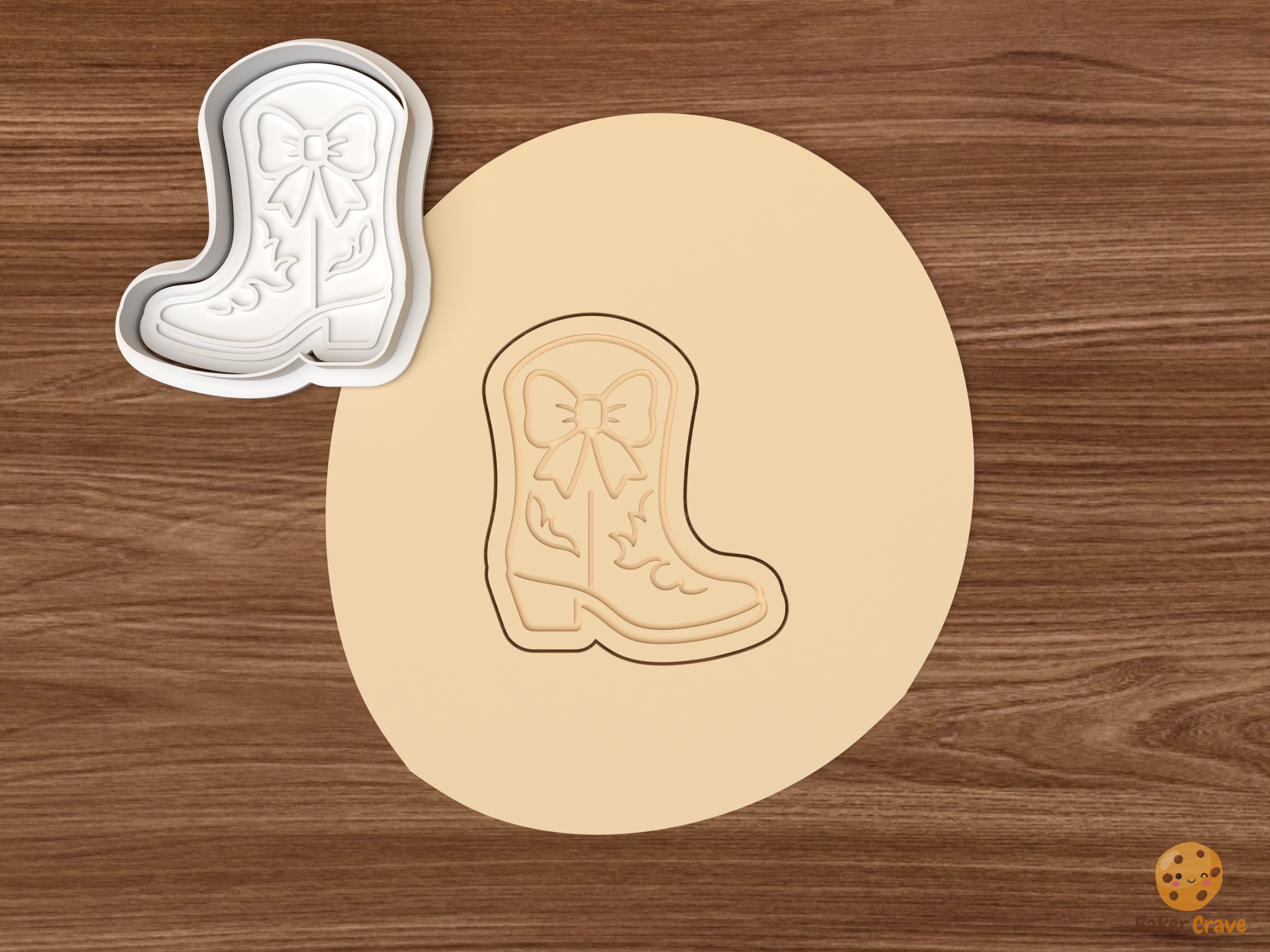 Cowgirl Bride Cookie Cutter Set STL File - dough cowgirl boot