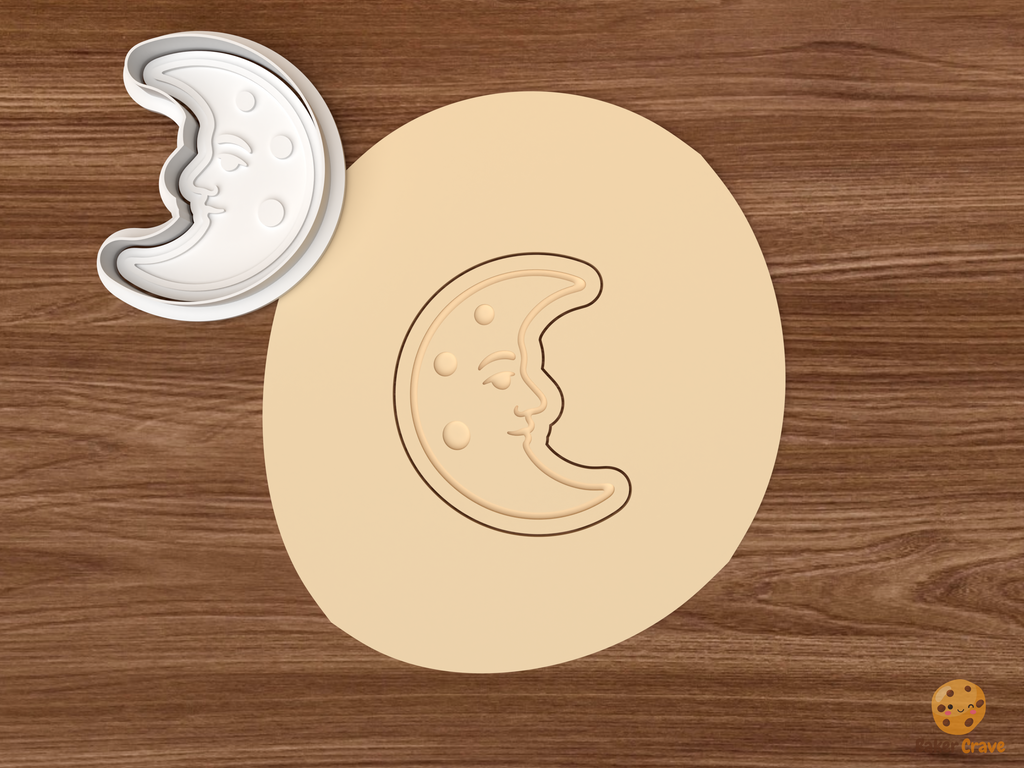 Retro Halloween Moon Faces Cookie Cutter Set STL File