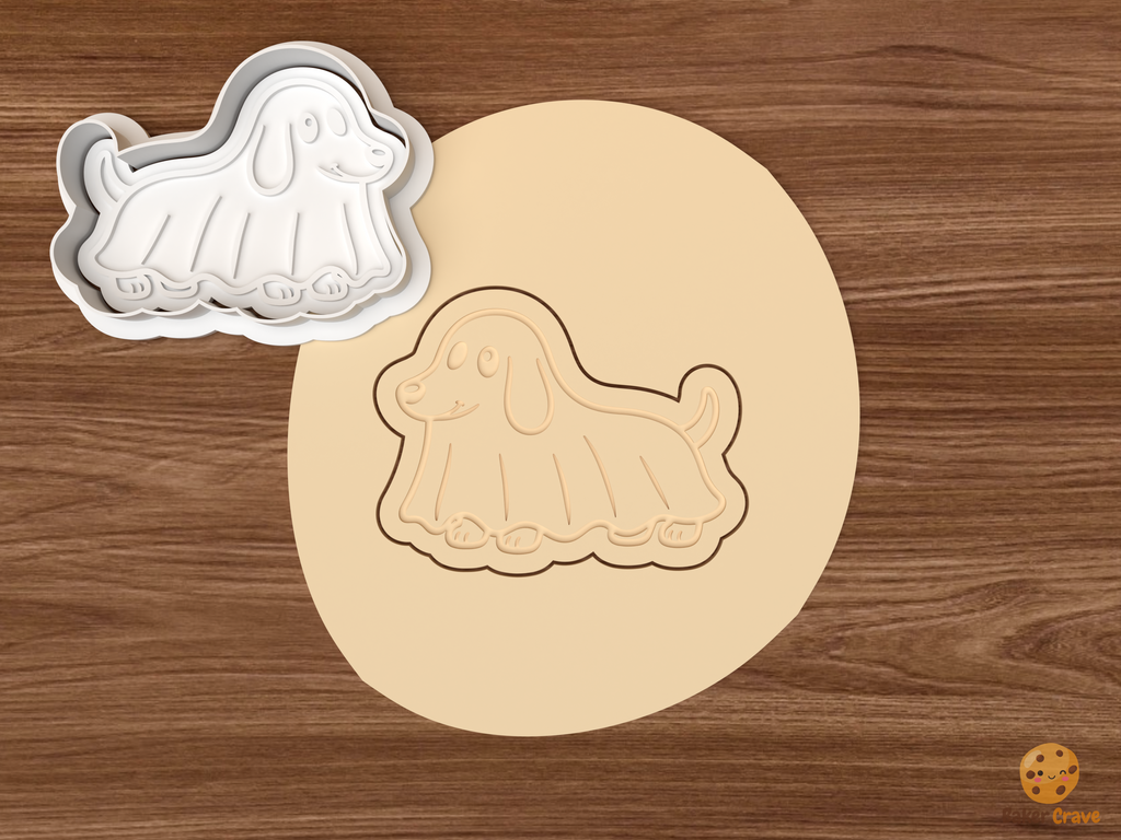 Halloween Dachshund Dog Cookie Cutter Set STL File - dough dachshund ghost