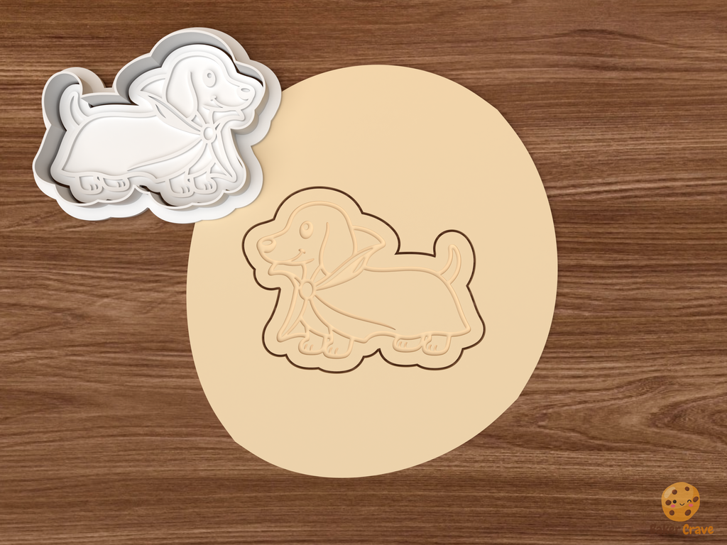 Halloween Dachshund Dog Cookie Cutter Set STL File - dough dachshund vampire cape