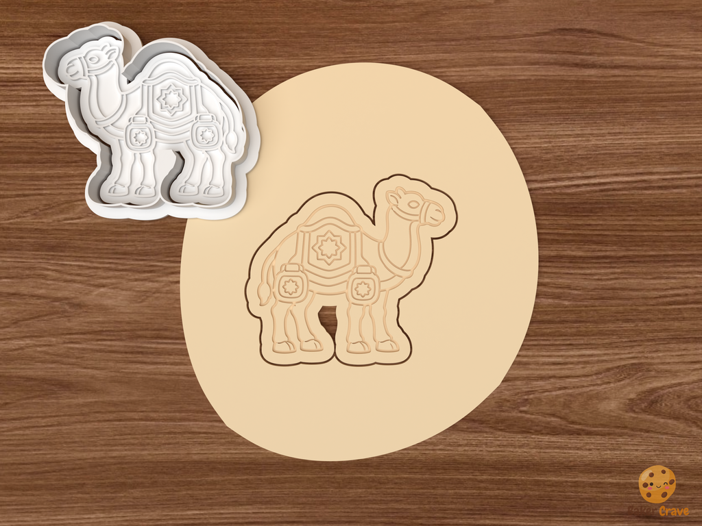 Three Kings Christmas Cookie Cutter Set STL File - dough decorated camel
