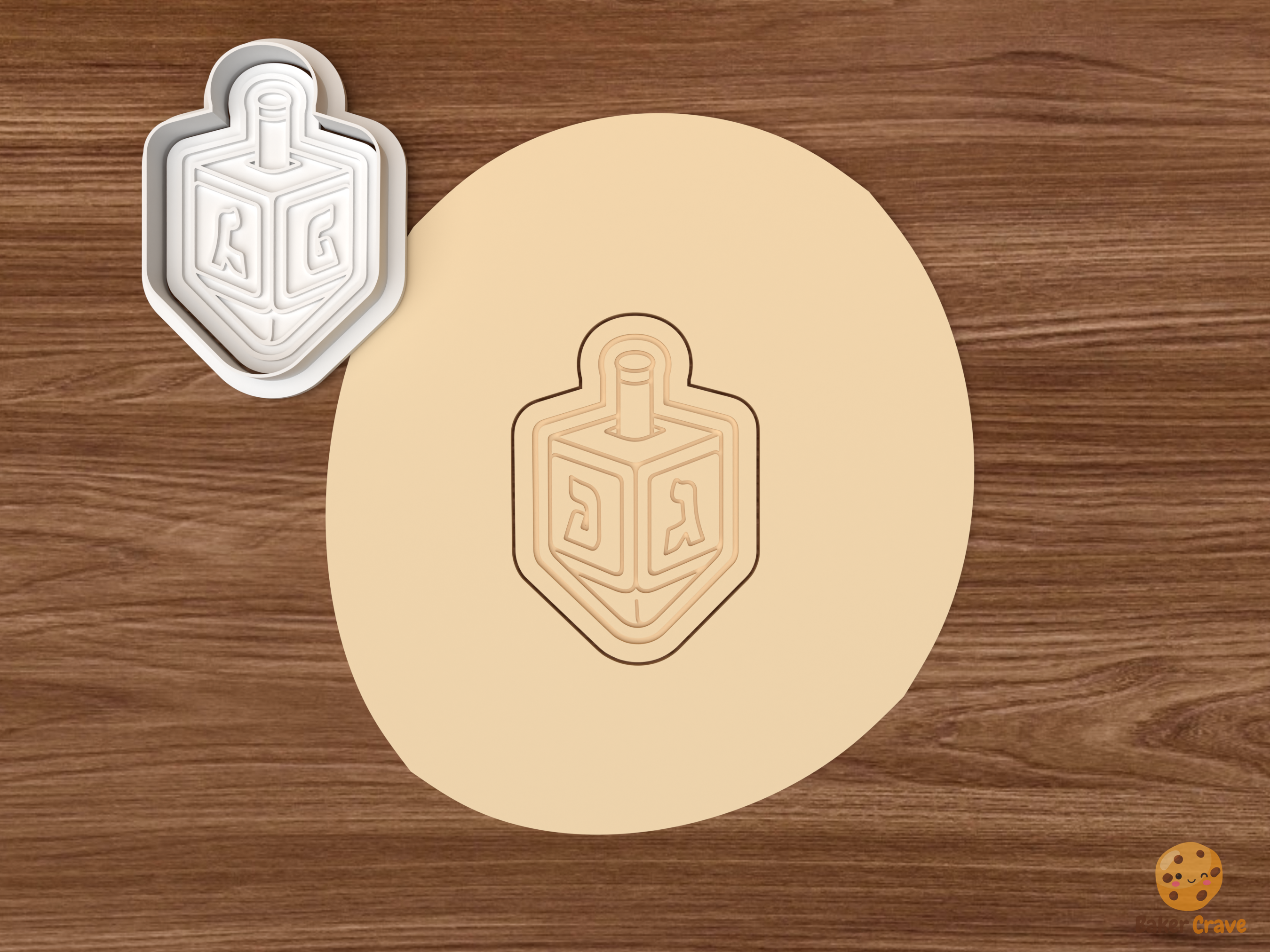 Hanukkah Cookie Cutter Set STL File - dough dreidel