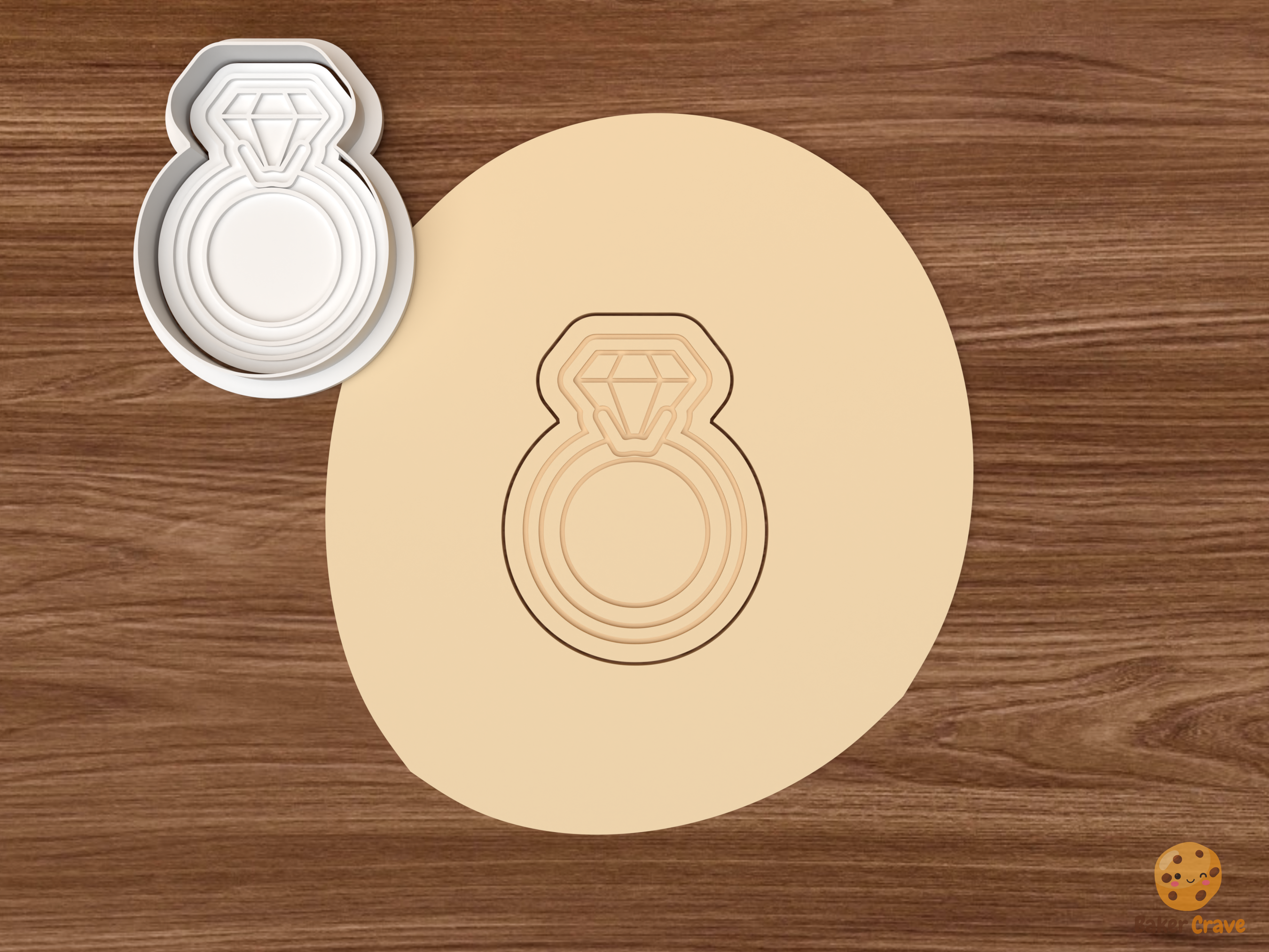 She Said Yes Cookie Cutter Set STL File - dough engagement ring