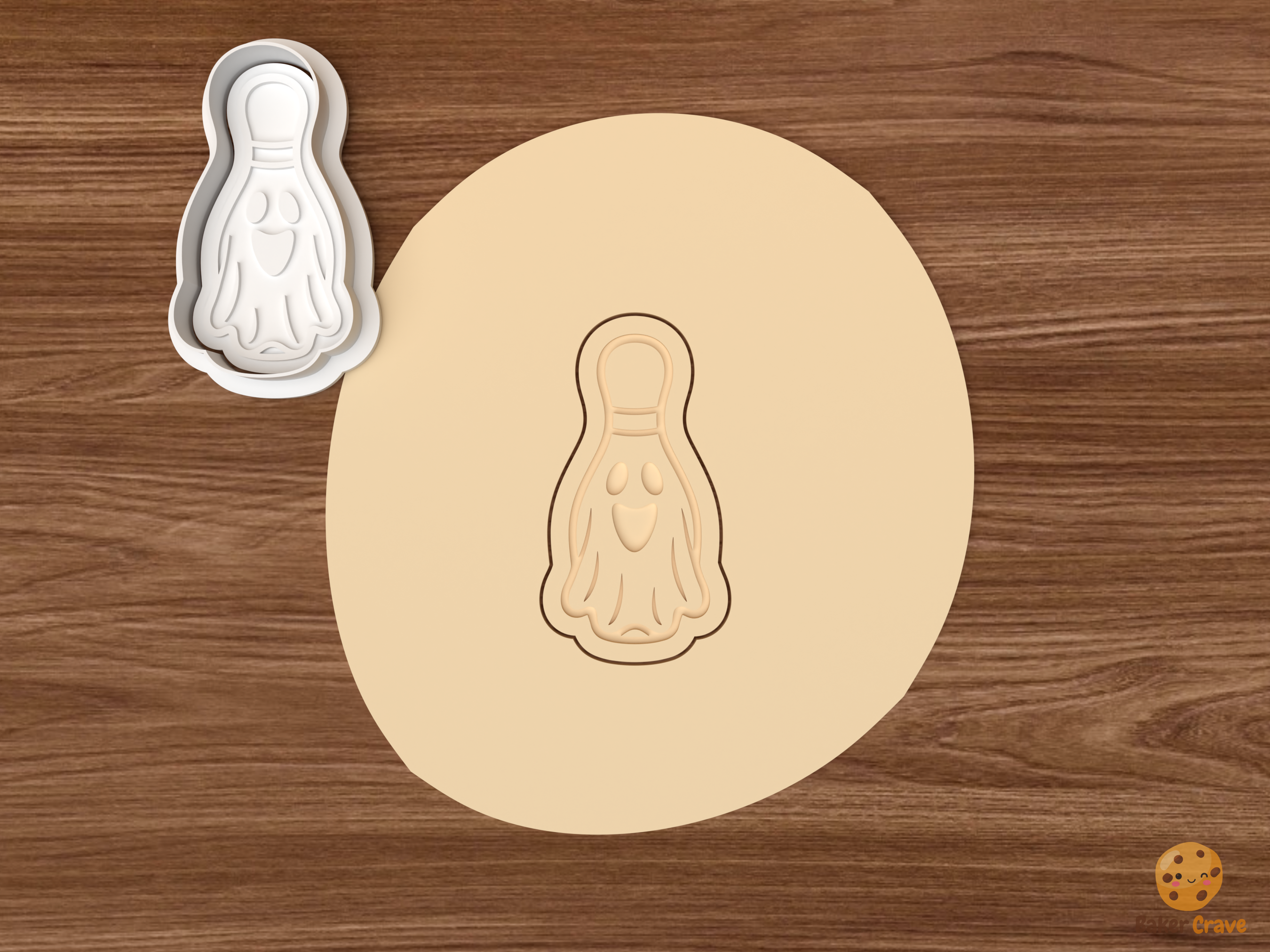 Halloween Bowling Cookie Cutter Set STL File - dough ghost bowling pin
