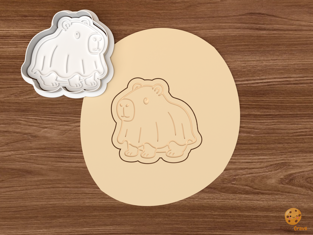Halloween Capybara Cookie Cutter Set STL File - dough ghost capybara