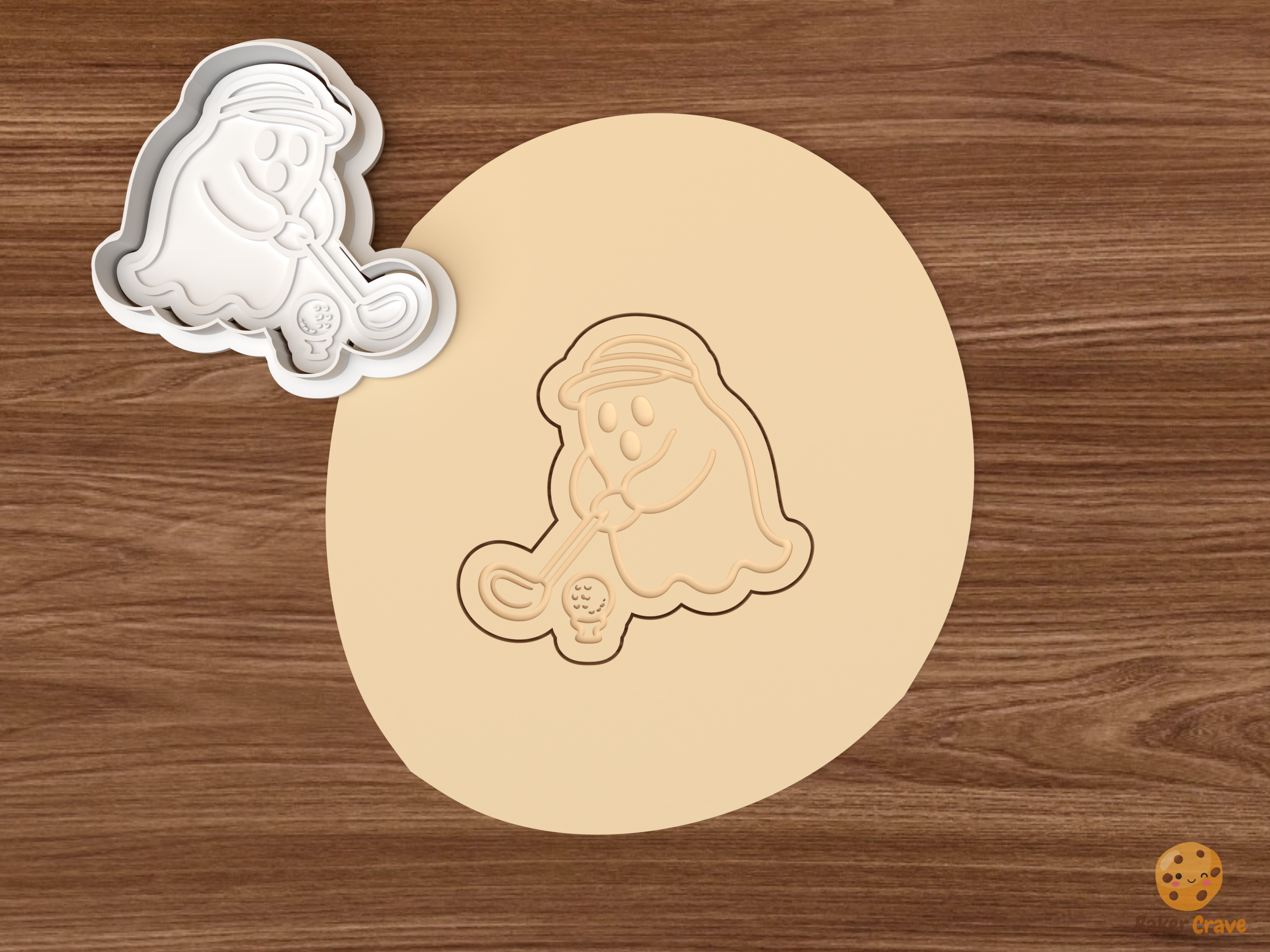 Halloween Golf Cookie Cutter Set STL File - dough ghost golfer