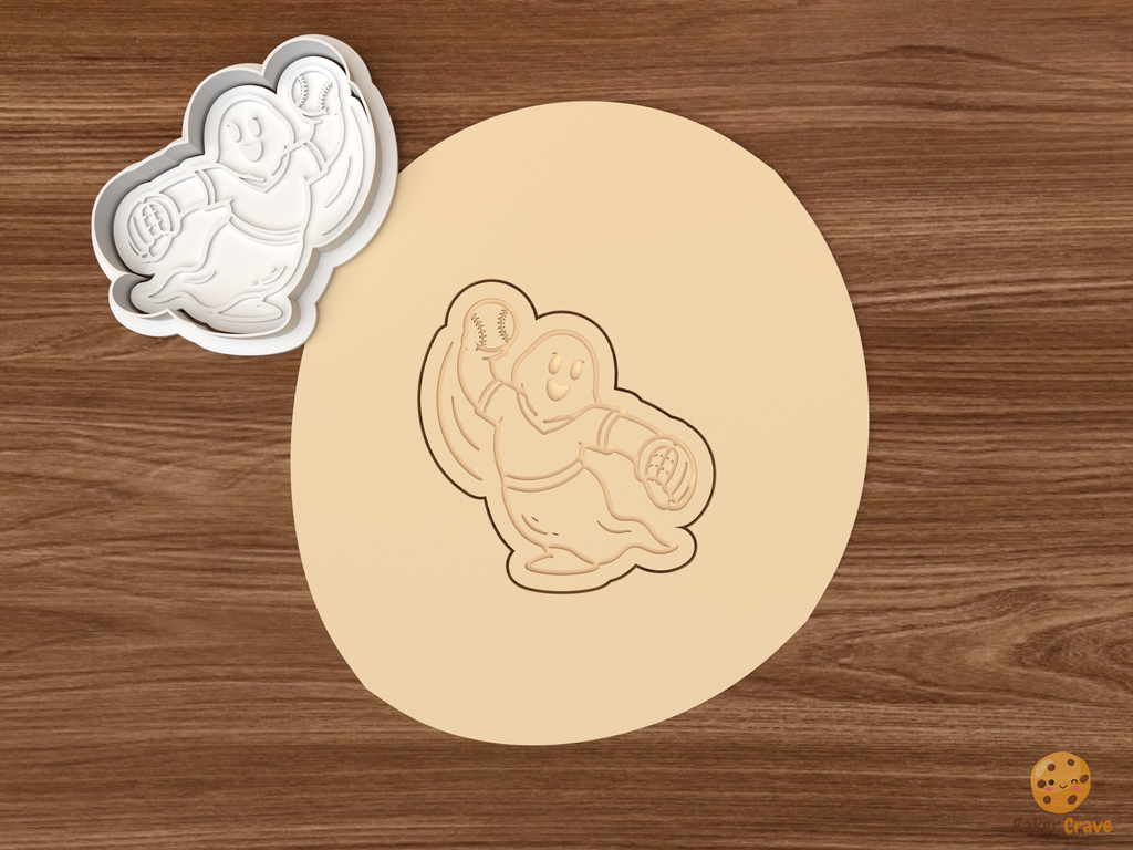 Halloween Softball Cookie Cutter Set STL File - dough ghost softball player