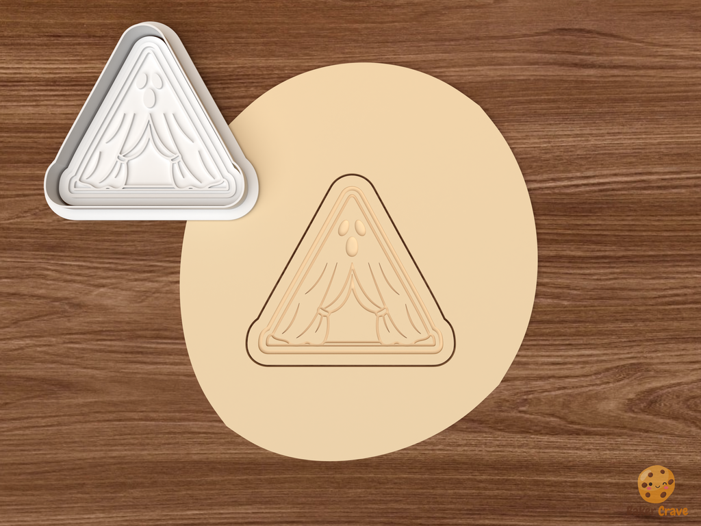 Halloween Camping Cookie Cutter Set STL File - dough ghost tent