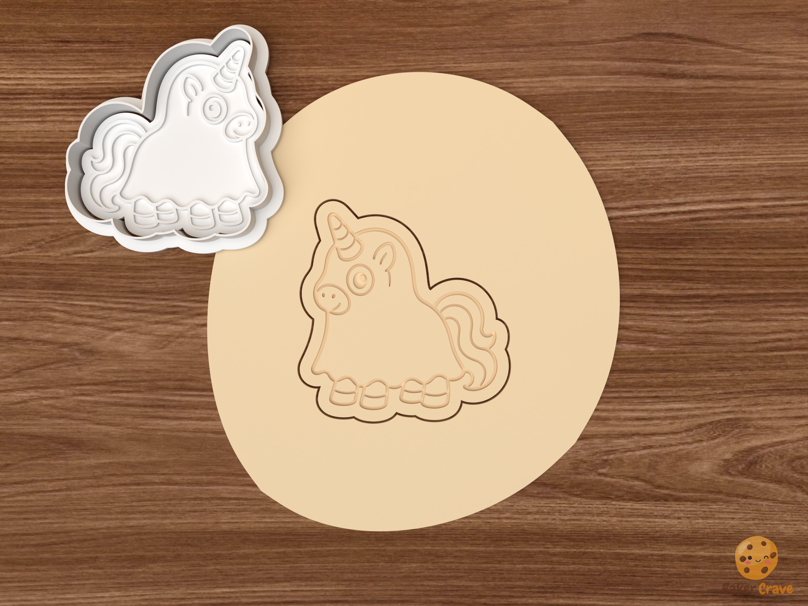Halloween Unicorn Cookie Cutter Set STL File - dough ghost unicorn