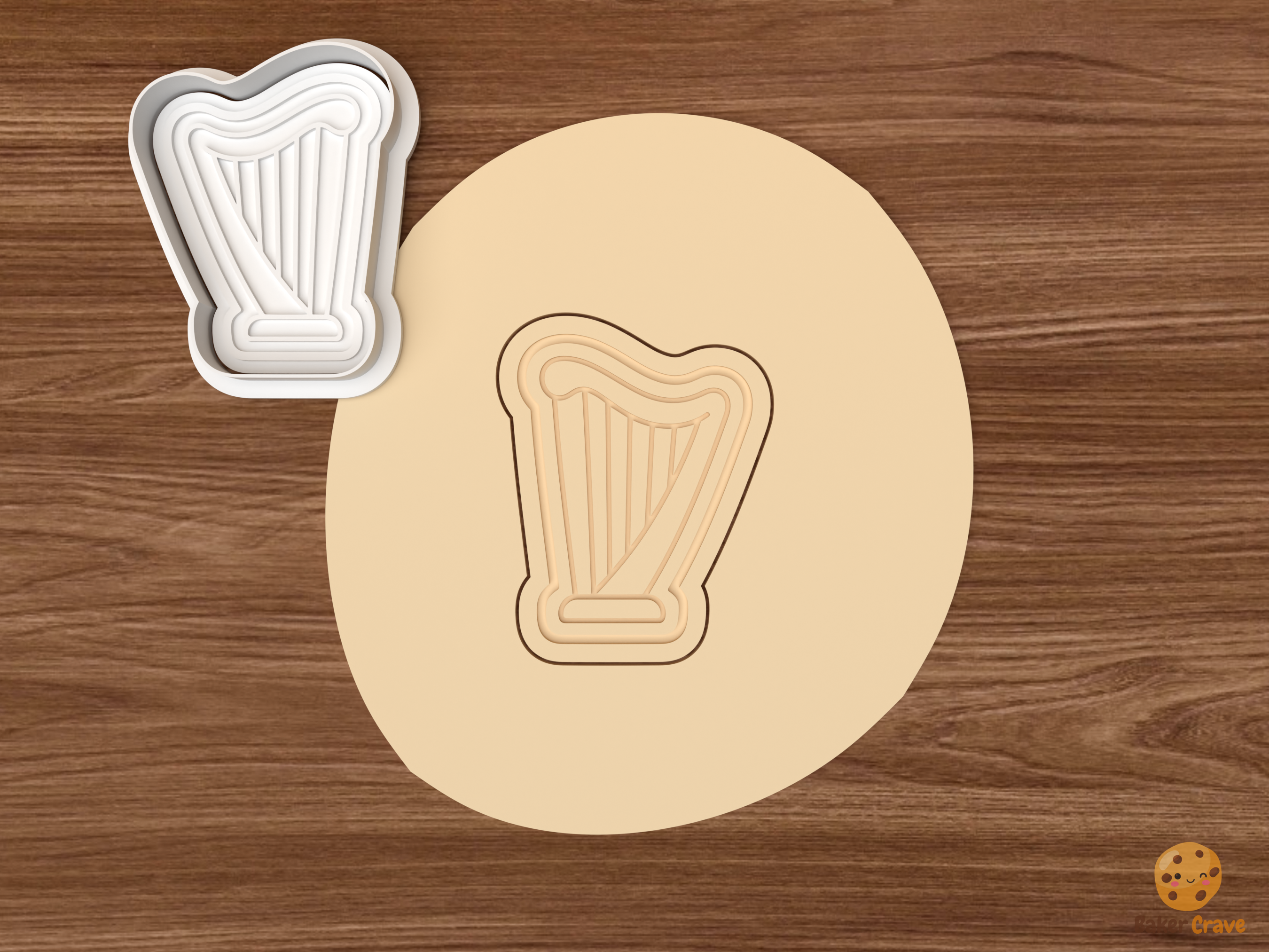 Irish Pub Cookie Cutter Set STL File - dough harp