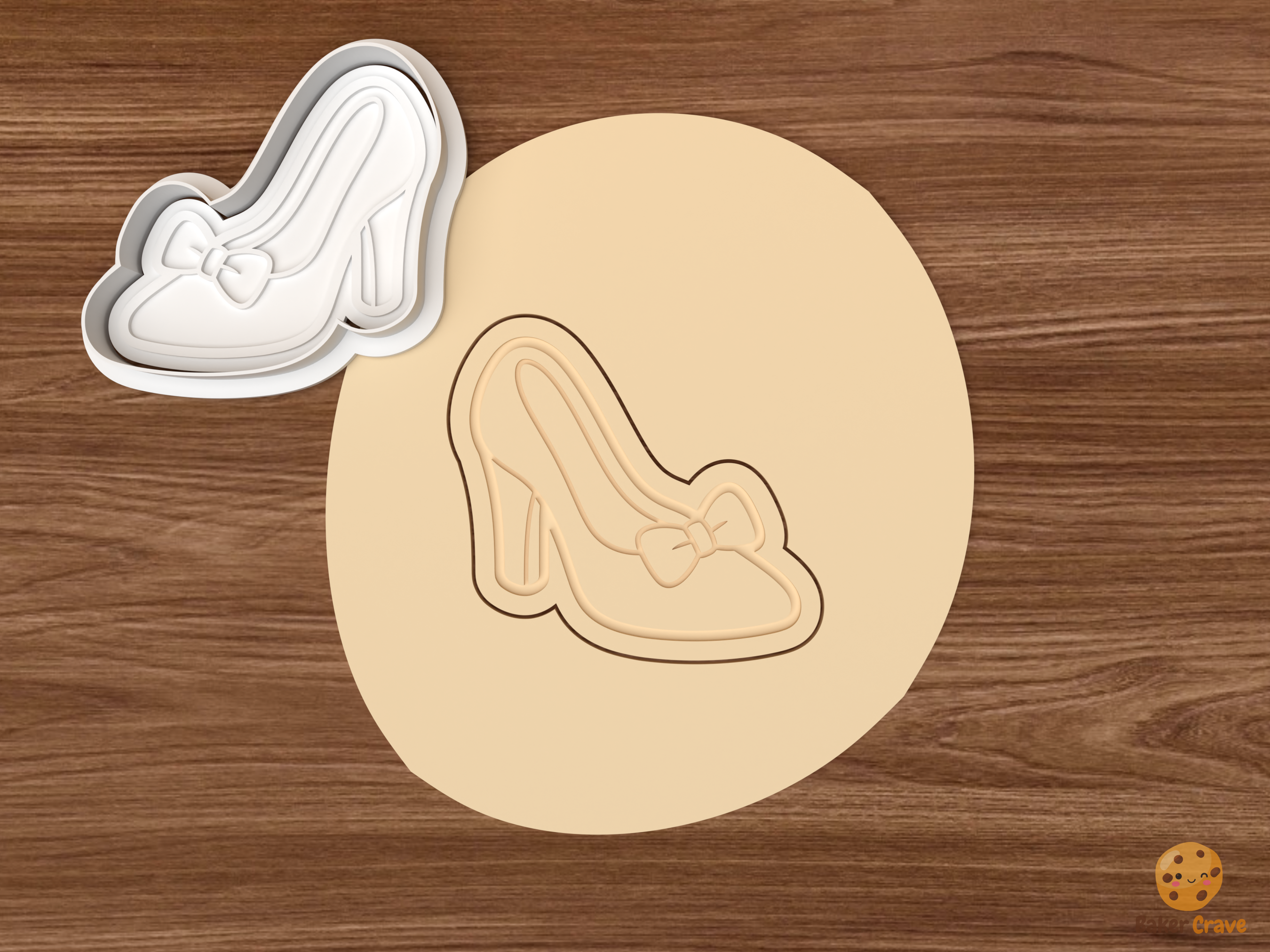 Bridal Dress Fitting Cookie Cutter Set STL File - dough high heel shoe