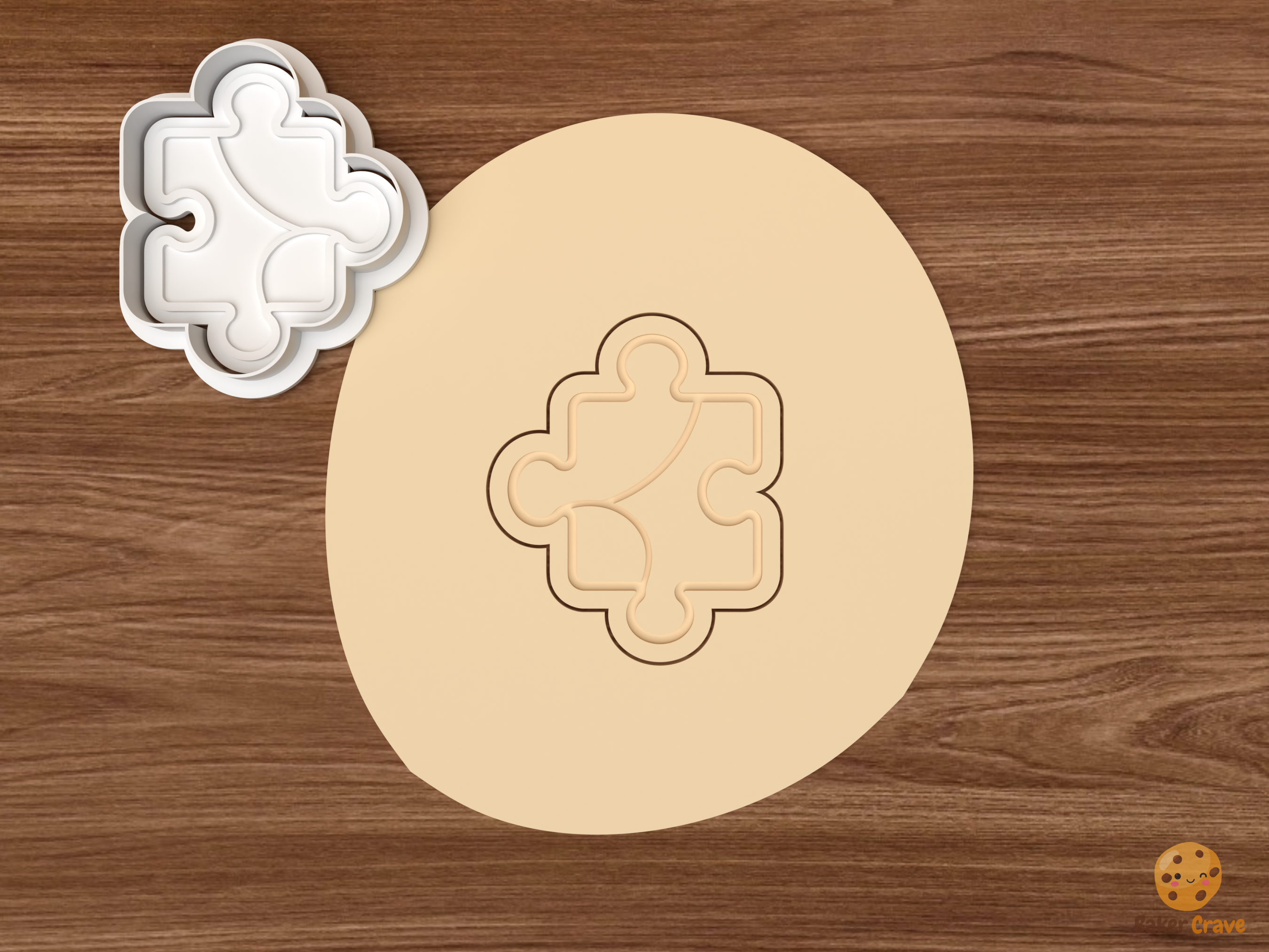 Puzzle Party Cookie Cutter Set STL File - dough jigsaw puzzle piece
