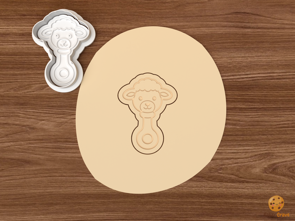 Little Lamb Baby Shower Cookie Cutter Set STL File - dough lamb rattle