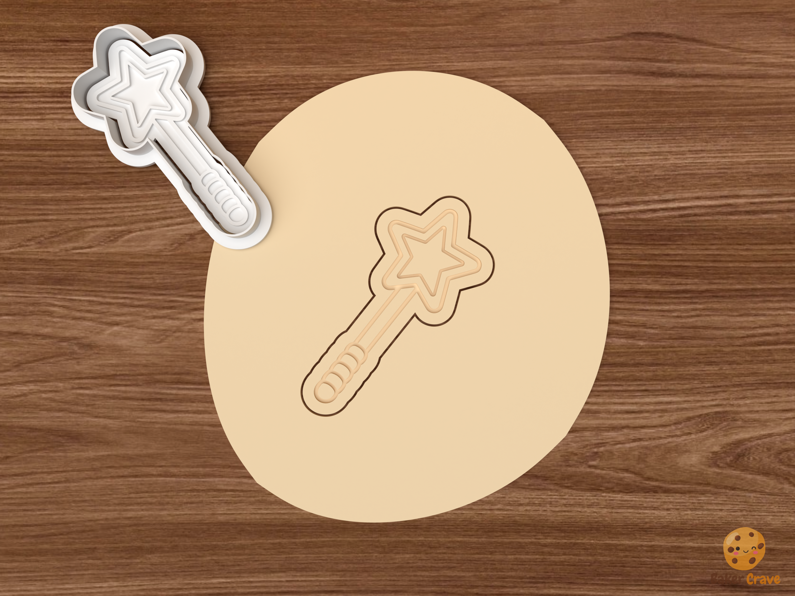 Magic Wizard Cookie Cutter Set STL File - dough magic wand