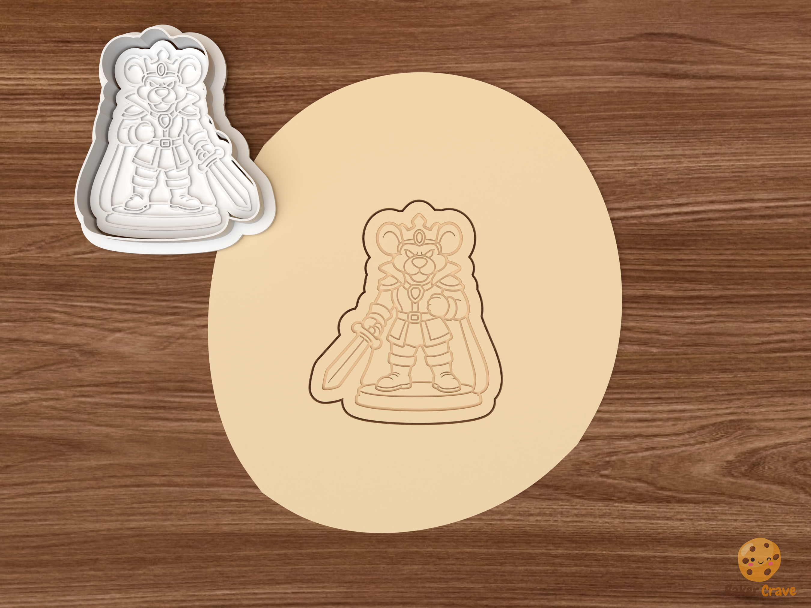 Mouse King Christmas Cookie Cutter Set STL File - dough mouse king with sword