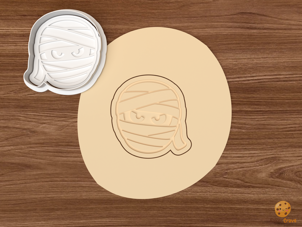 Halloween Mummy Cookie Cutter Set STL File - dough mummy face