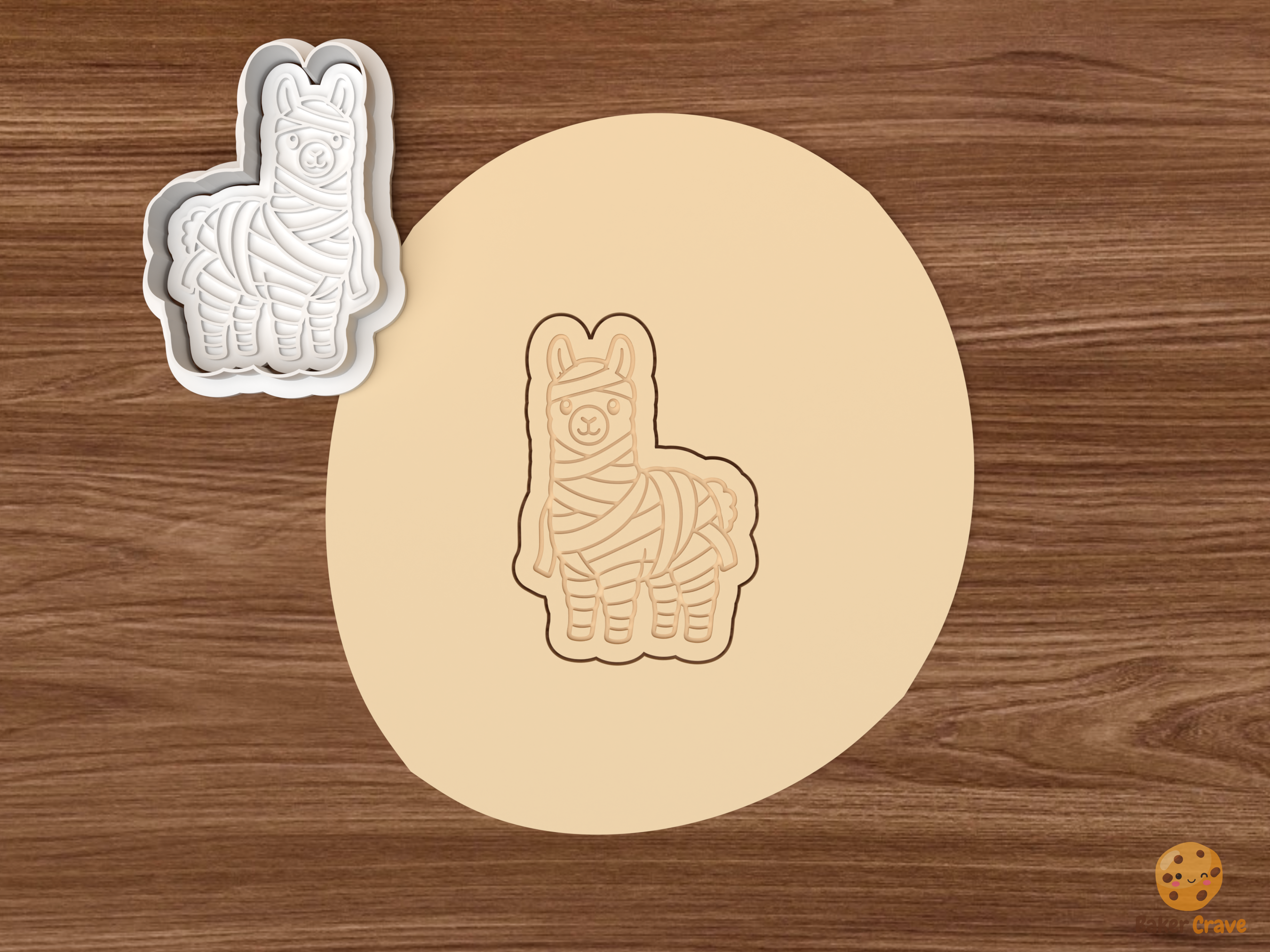 Halloween Llama Cookie Cutter Set STL File - dough mummy llama