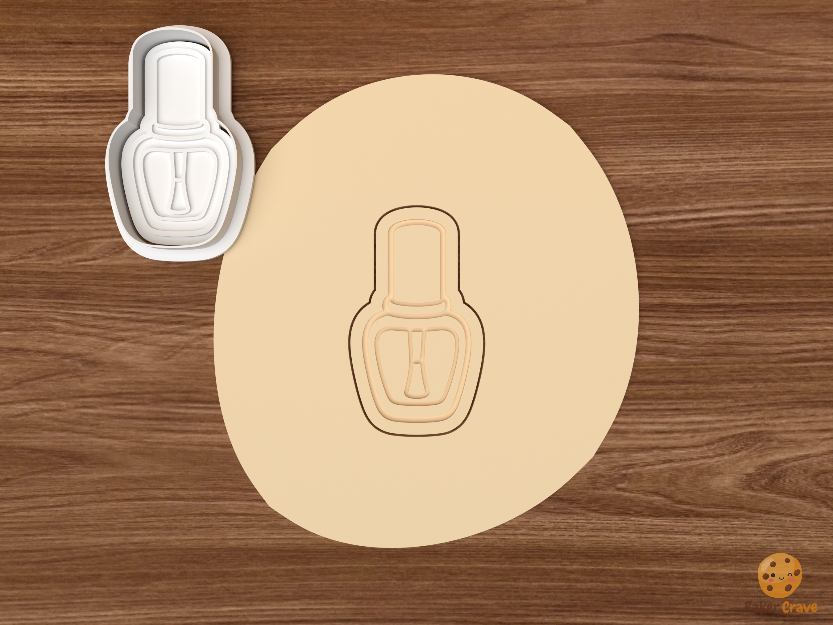 Nail Tech Cookie Cutter Set STL File - dough nail polish bottle