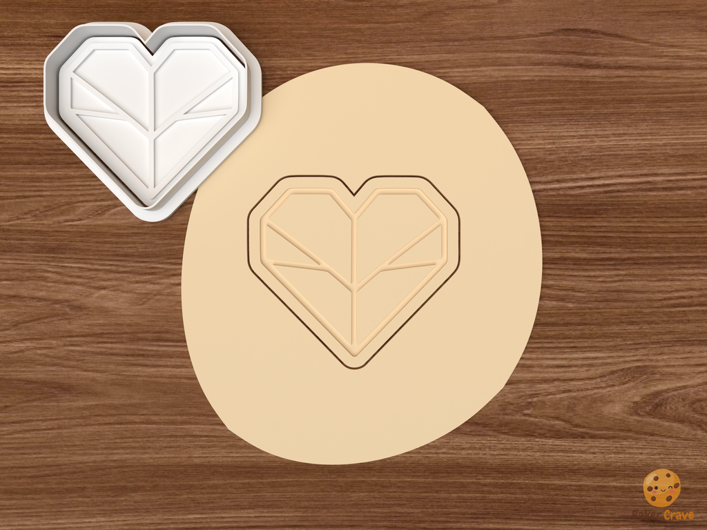 Origami Paper Craft Cookie Cutter Set STL File - dough origami heart