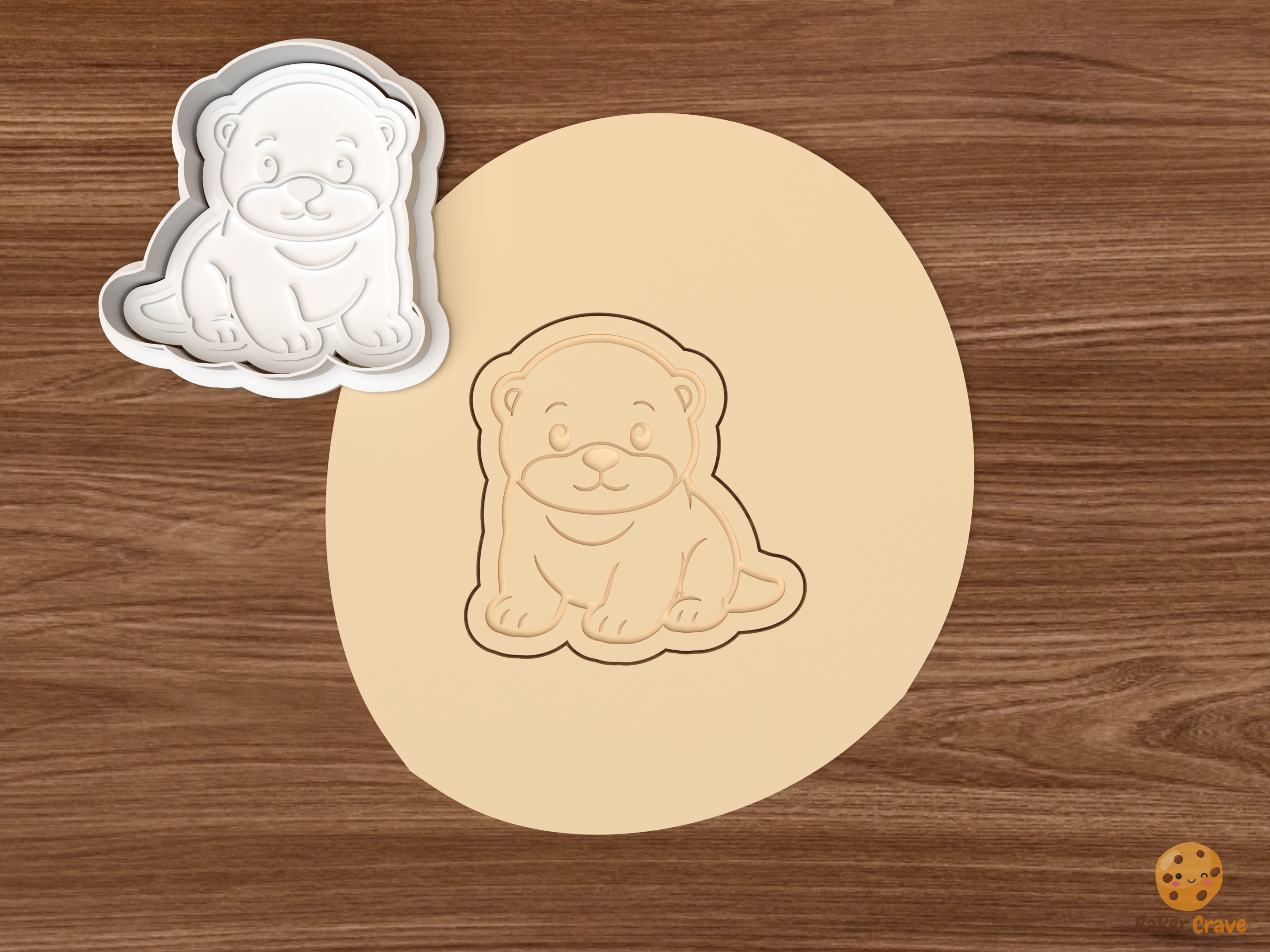 Otter Cookie Cutter Set STL File - dough otter cub