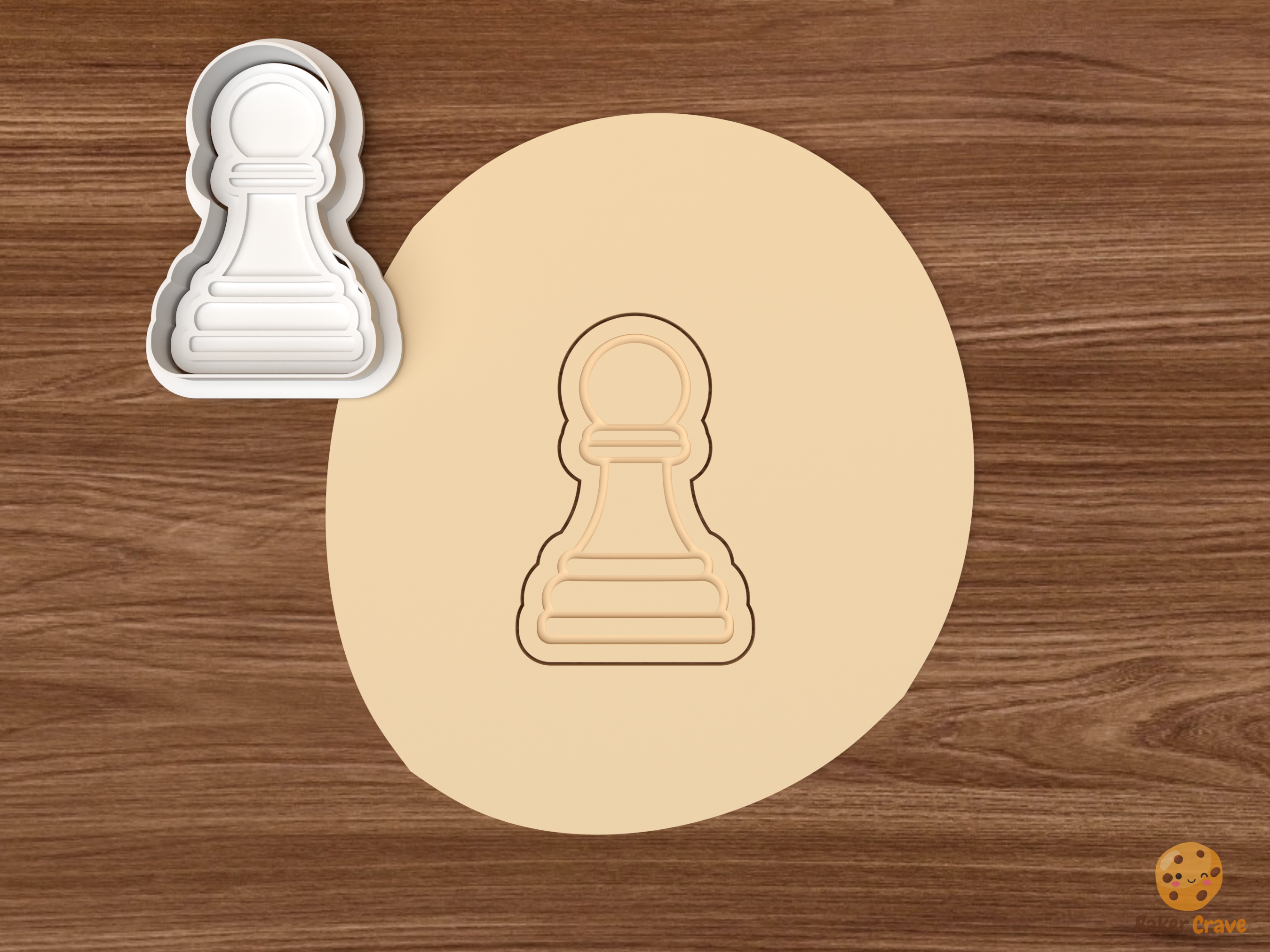 Chess Club Cookie Cutter Set STL File - dough pawn chess piece