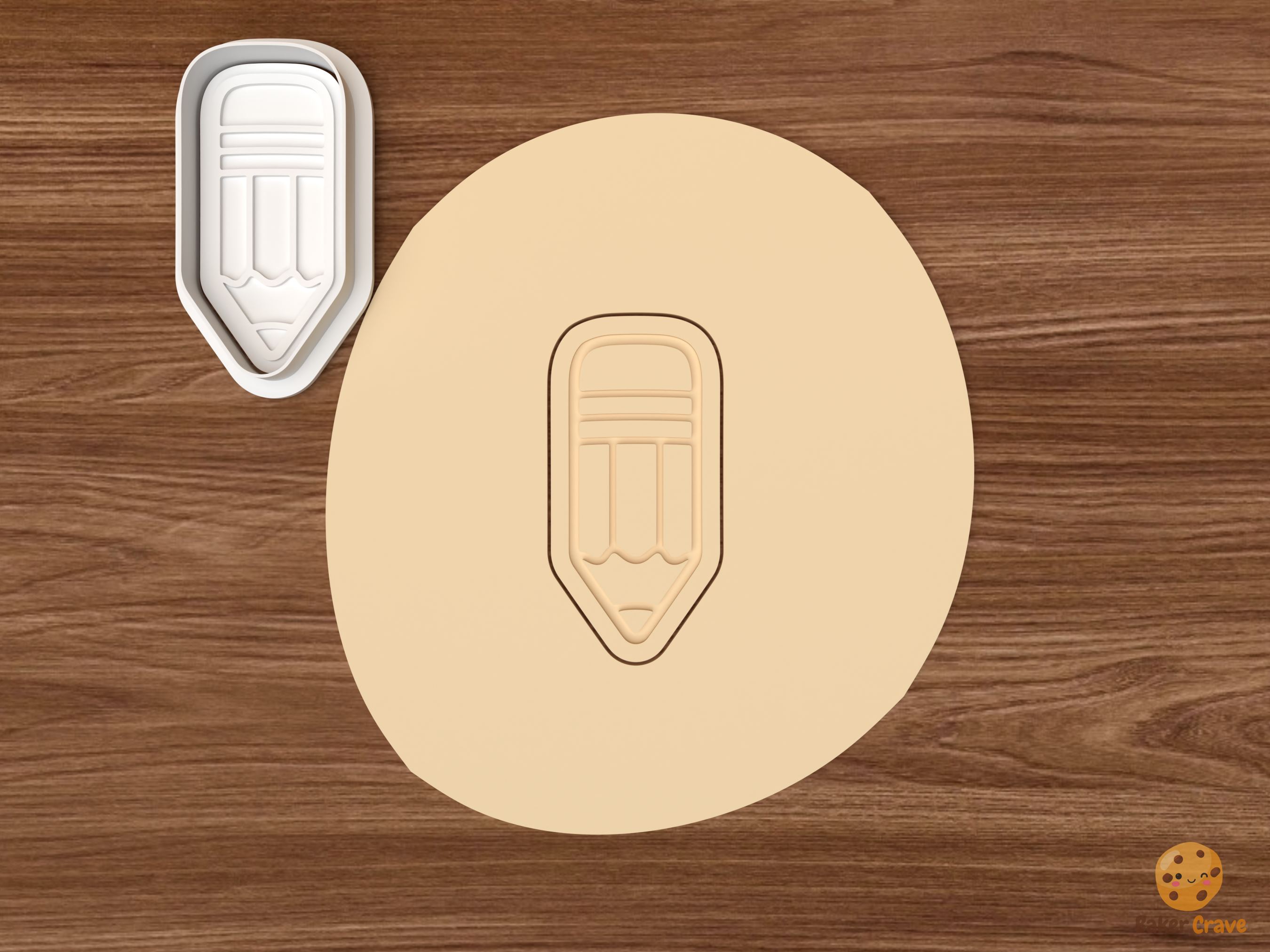 Back to School Cookie Cutter Set STL File - dough pencil