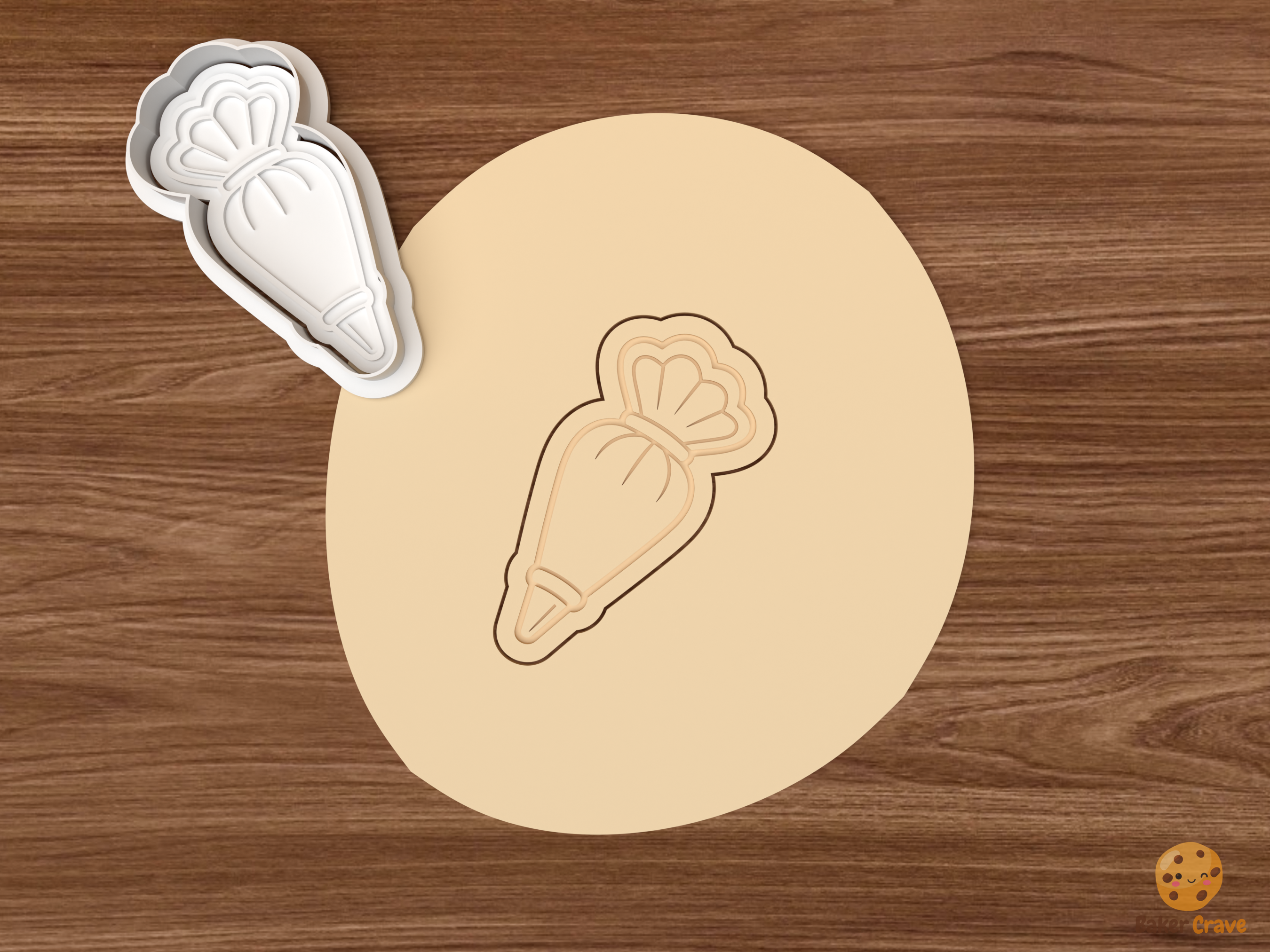 Cookie Decorating Party Cookie Cutter Set STL File - dough piping bag