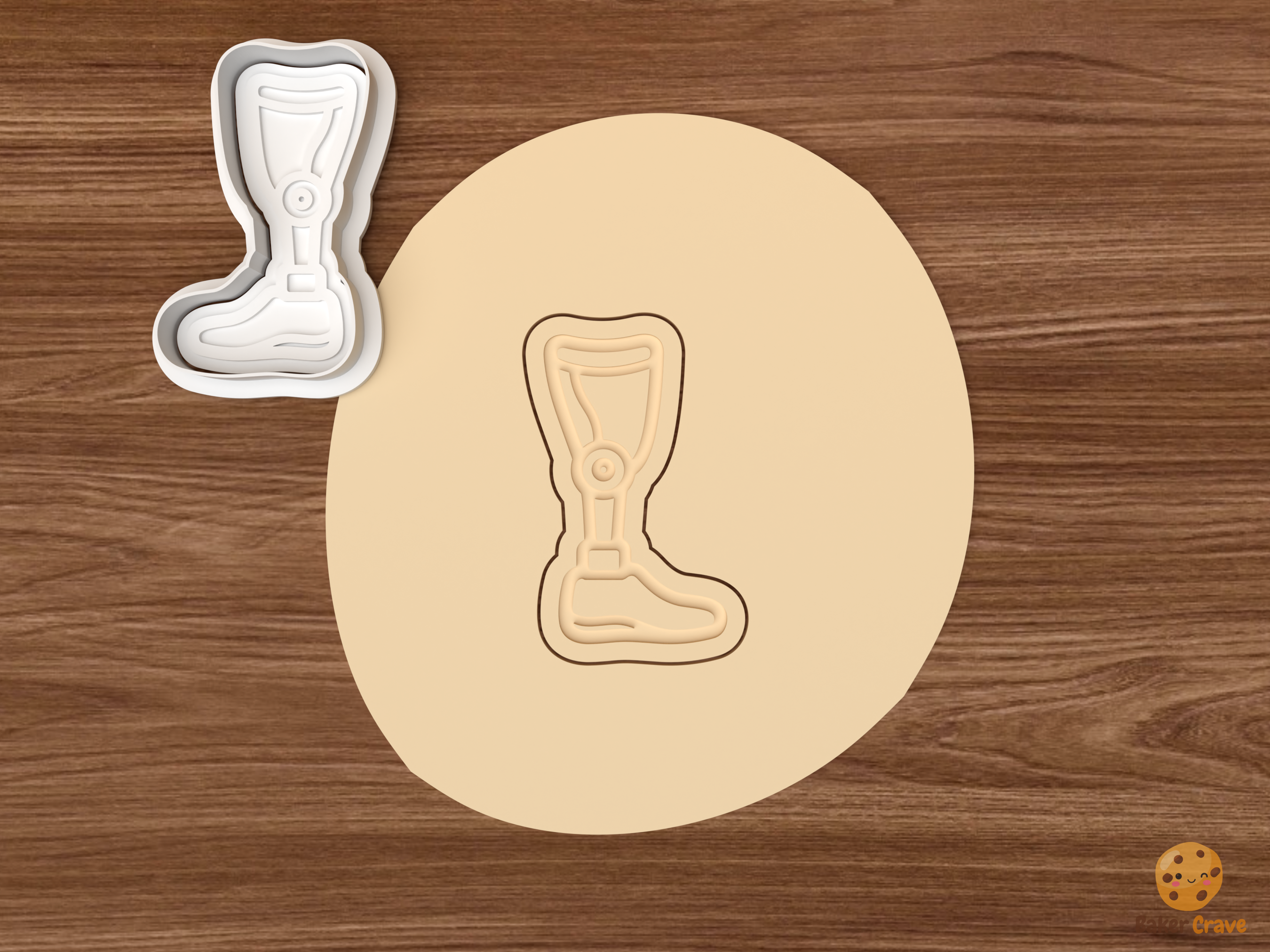 Accessibility Inclusion Cookie Cutter Set STL File - dough prosthetic leg