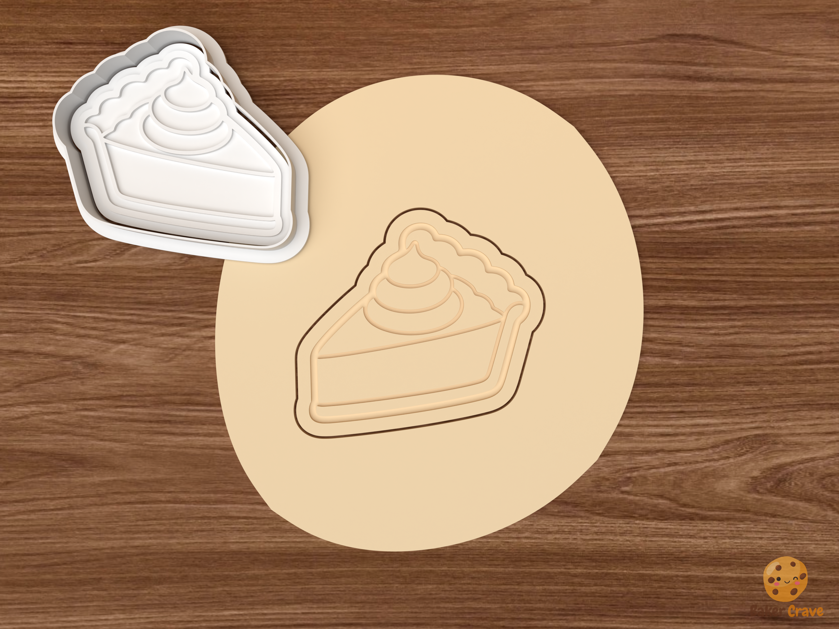 Pumpkin Spice Treats Cookie Cutter Set STL File - dough pumpkin pie slice