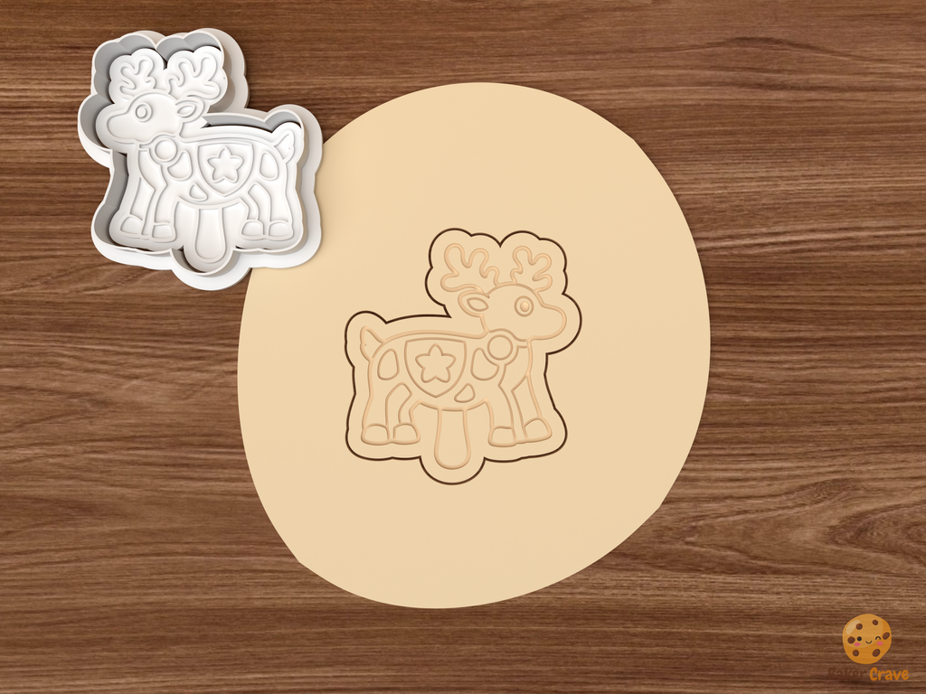 Christmas Shadow Puppet Show Cookie Cutter Set STL File - dough reindeer puppet