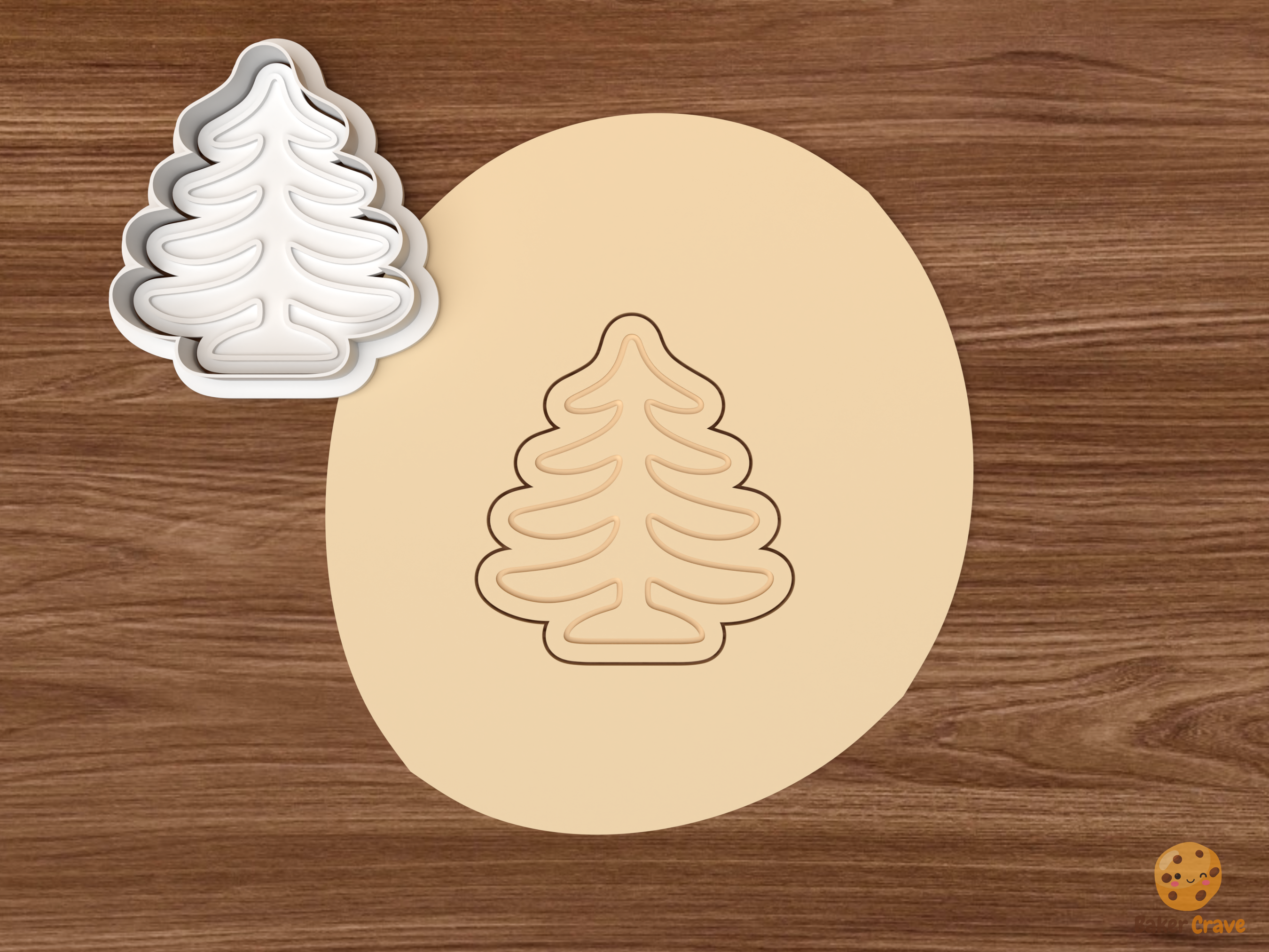 Atomic Kitsch Christmas Cookie Cutter Set STL File - dough retro christmas tree