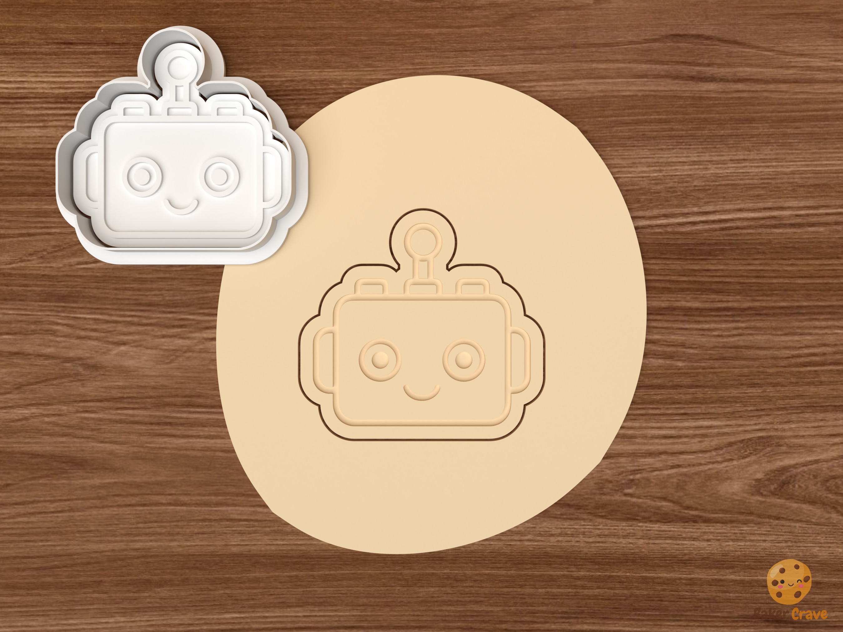 Robot & Space Cookie Cutter Set STL File - dough robot head