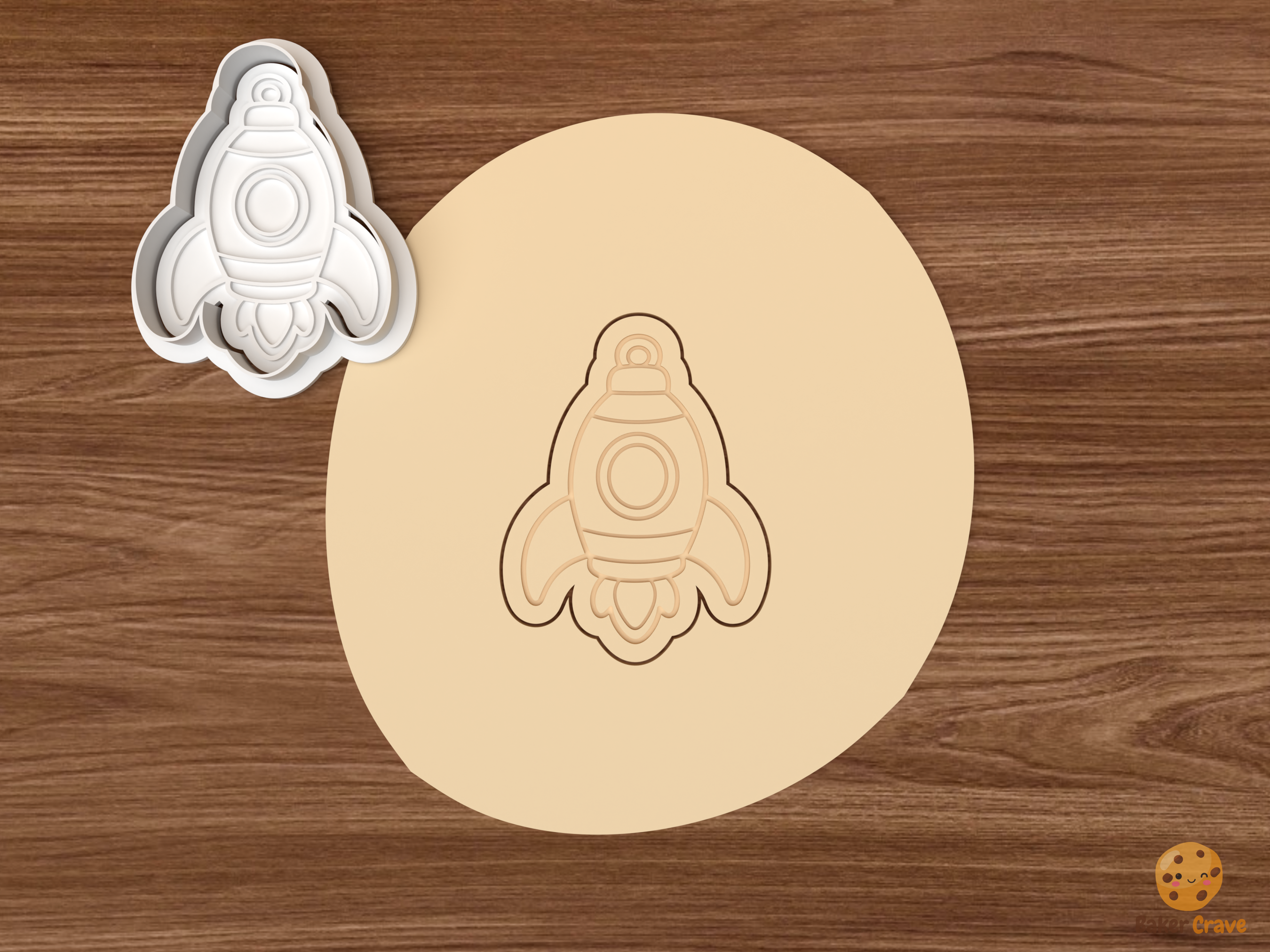 Atomic Kitsch Christmas Cookie Cutter Set STL File - dough rocket ornament