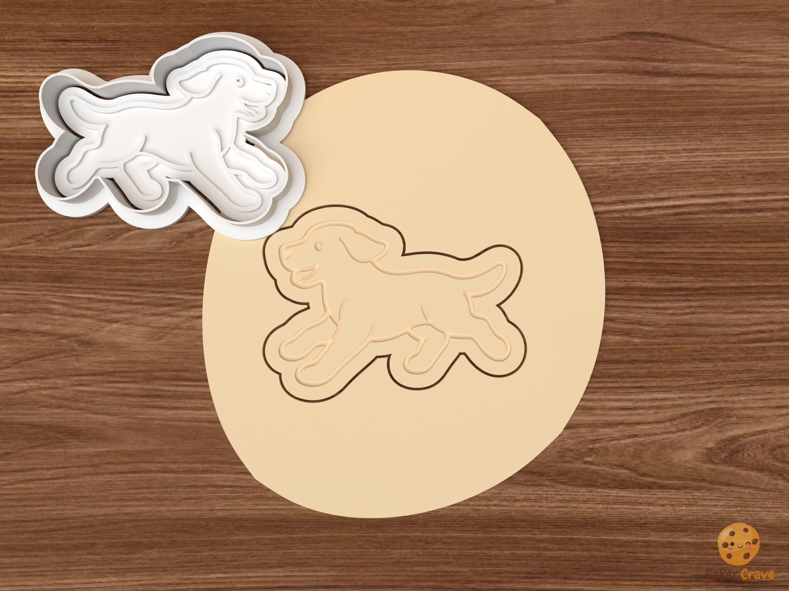 Labrador Retriever Cookie Cutter Set STL File - dough running labrador retriever