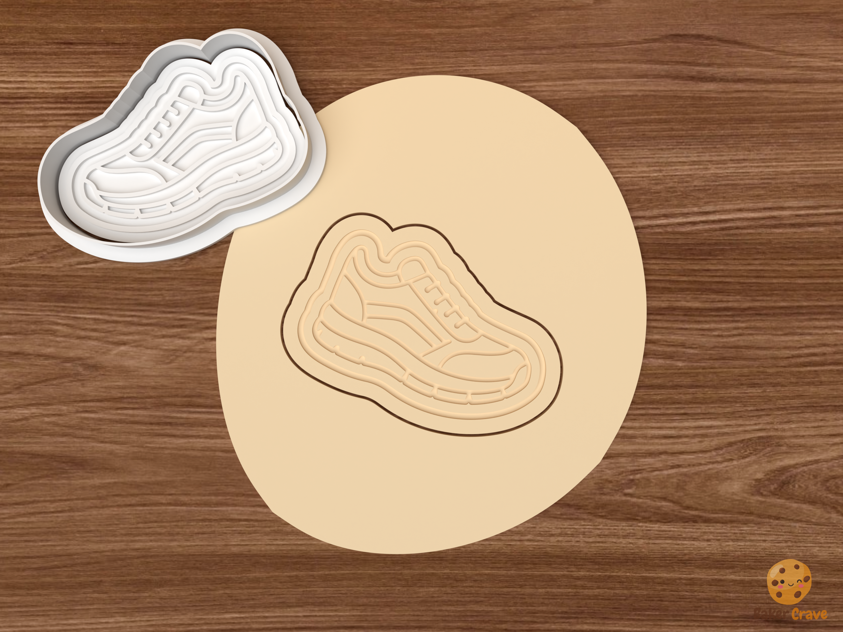 Running Marathon Cookie Cutter Set STL File - dough running shoe