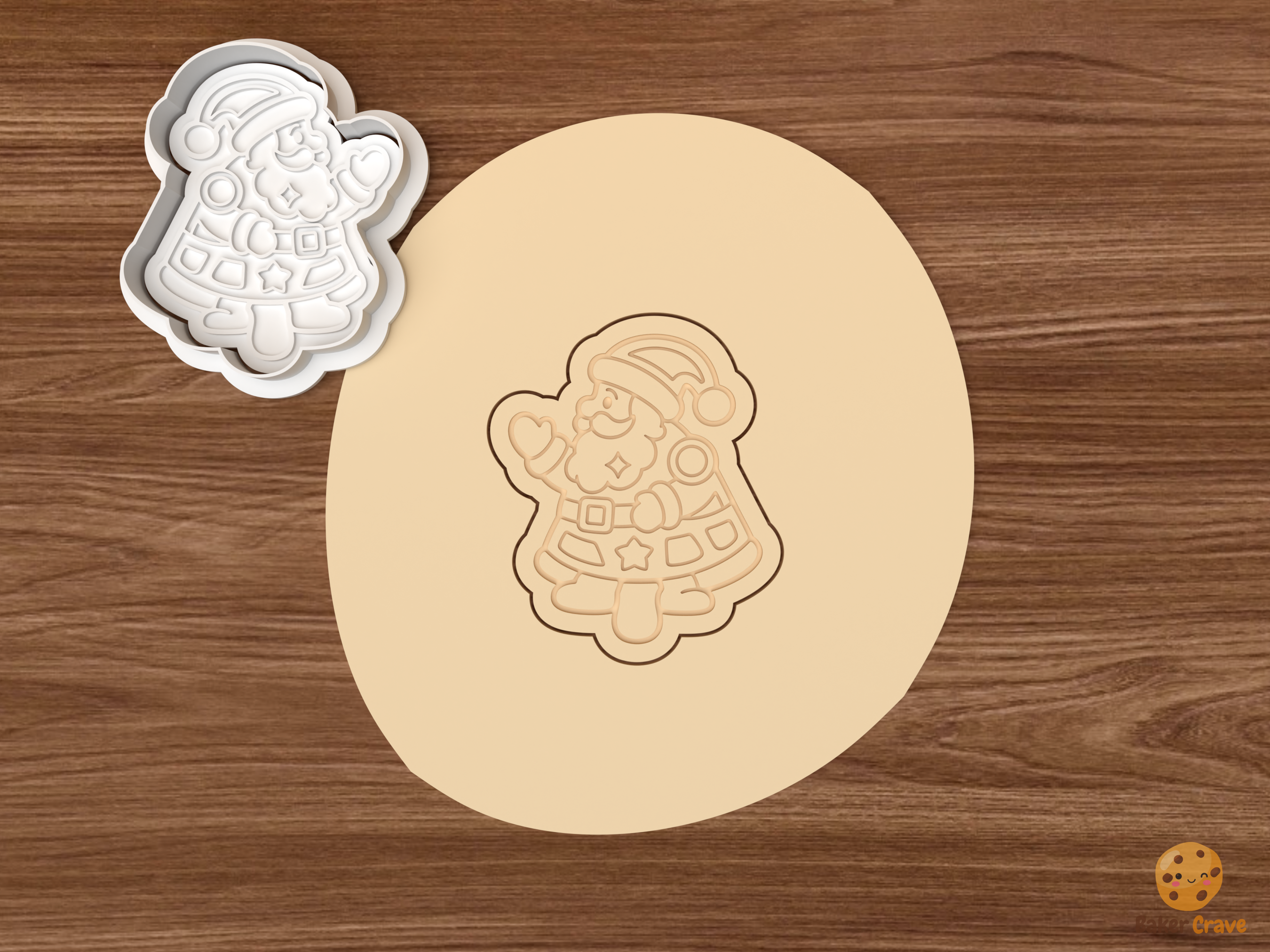 Christmas Shadow Puppet Show Cookie Cutter Set STL File - dough santa claus puppet