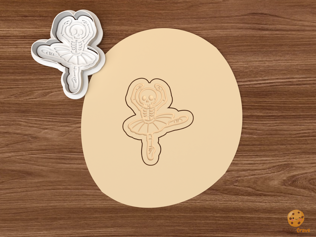 Halloween Ballet Cookie Cutter Set STL File - dough skeleton ballerina