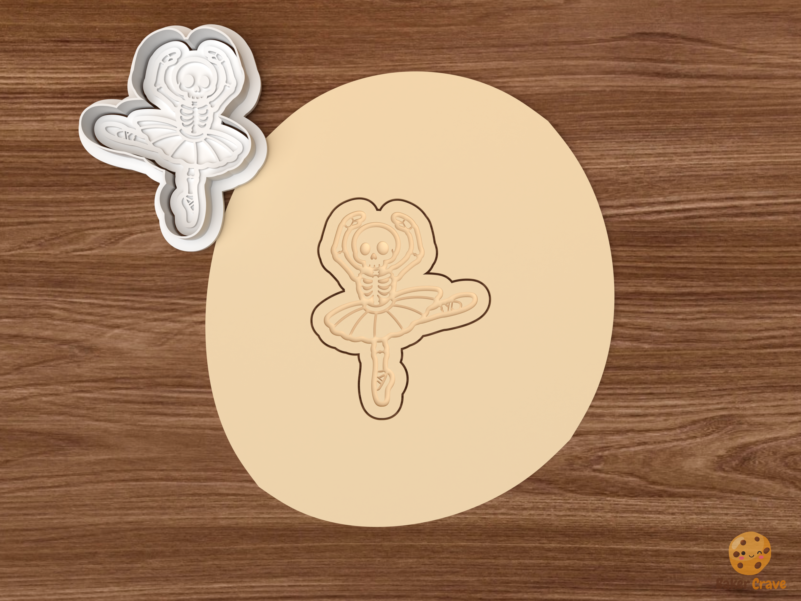 Halloween Ballet Cookie Cutter Set STL File - dough skeleton ballerina