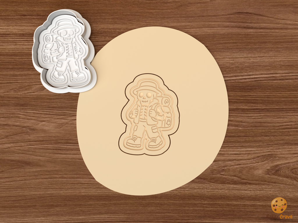 Halloween Camping Cookie Cutter Set STL File - dough skeleton hiker