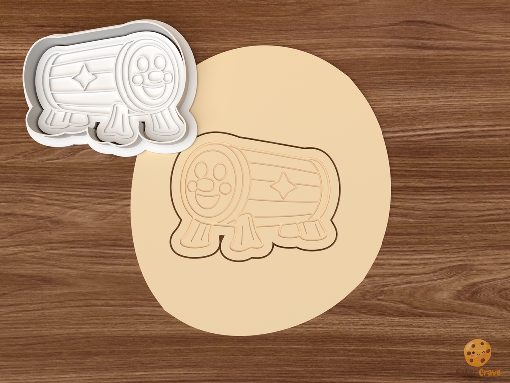 Tio De Nadal Christmas Cookie Cutter Set STL File - dough smiling tio de nadal log