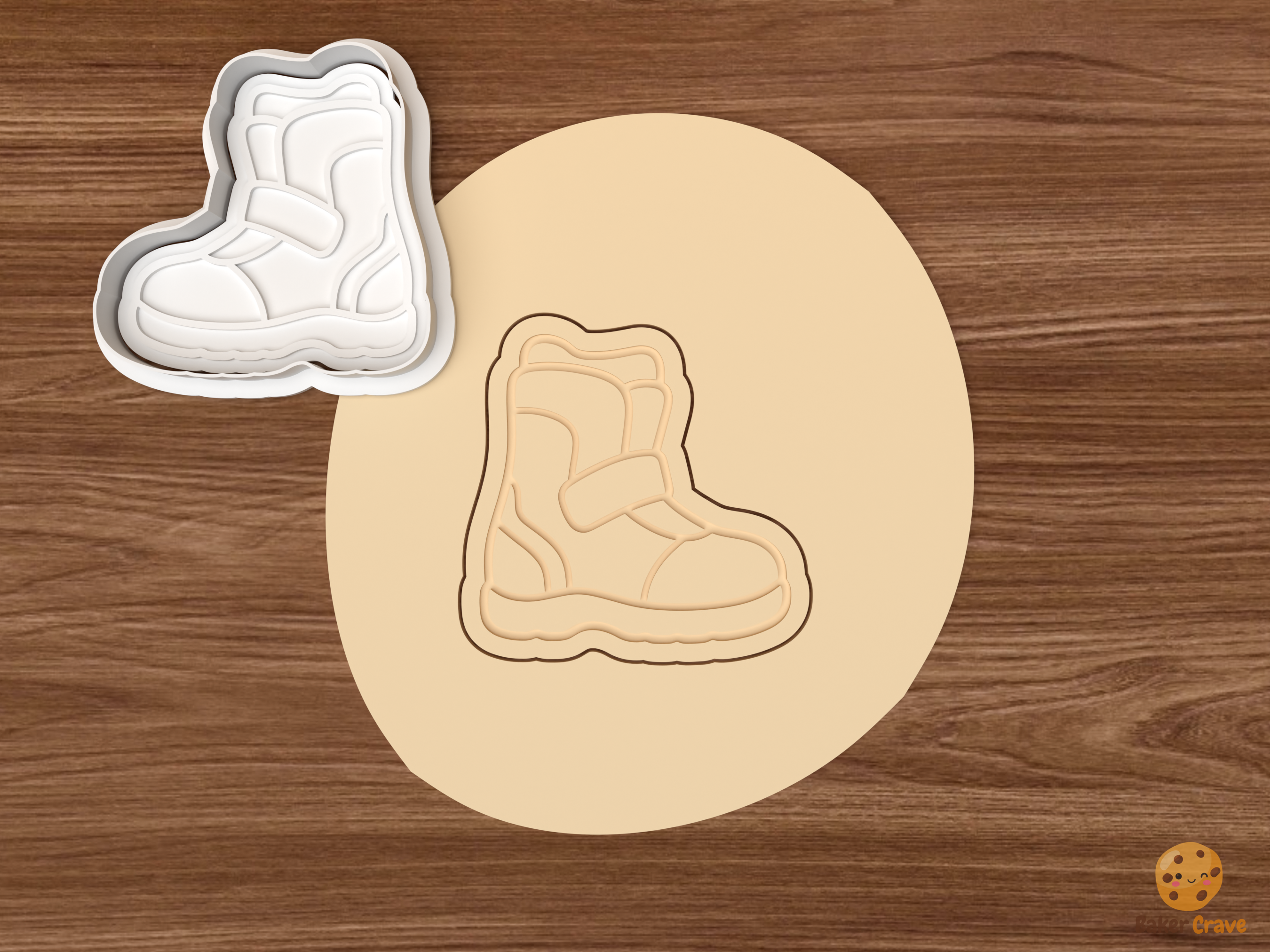 Snowboarding Cookie Cutter Set STL File - dough snowboard boot
