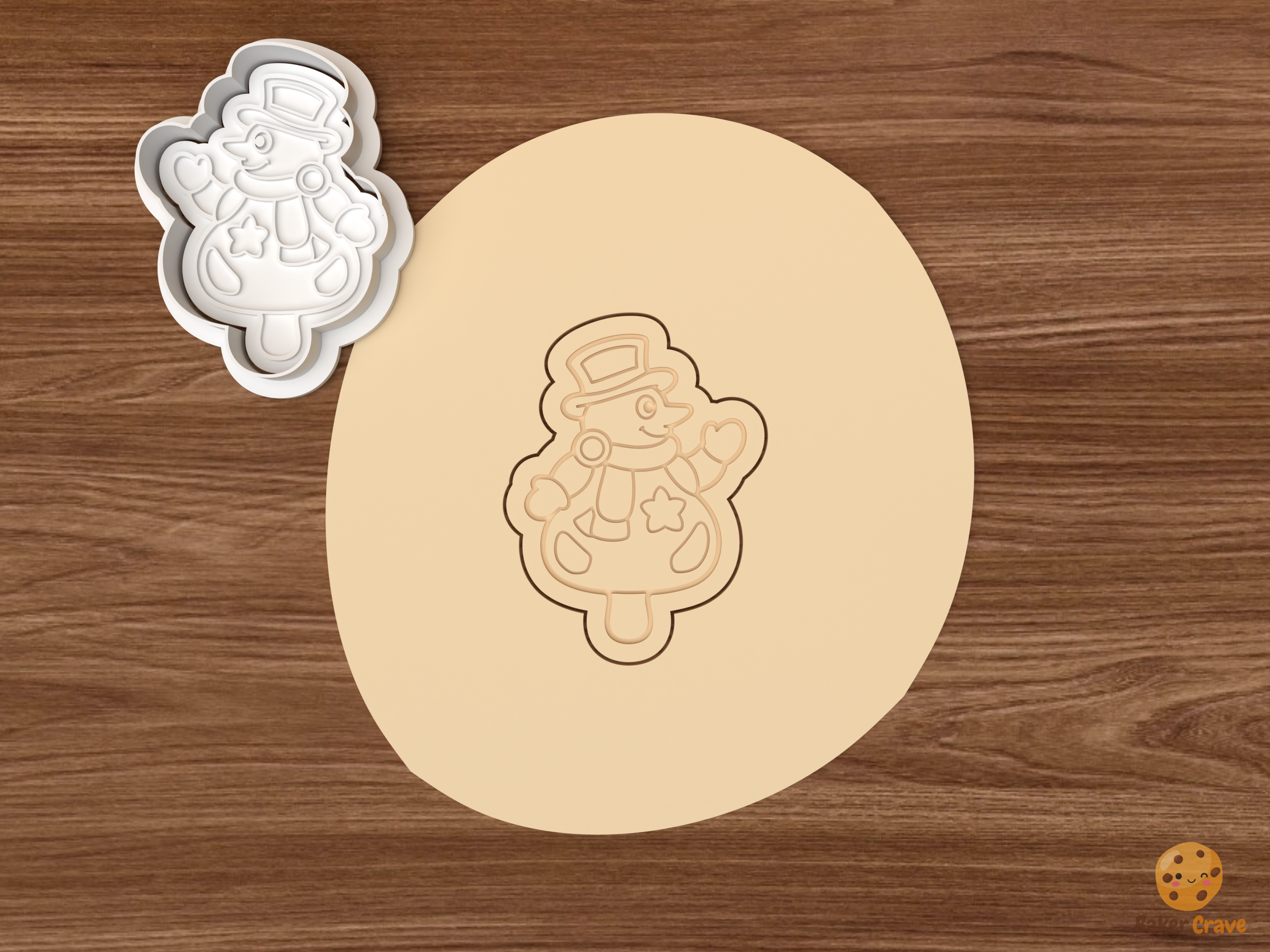 Christmas Shadow Puppet Show Cookie Cutter Set STL File - dough snowman puppet
