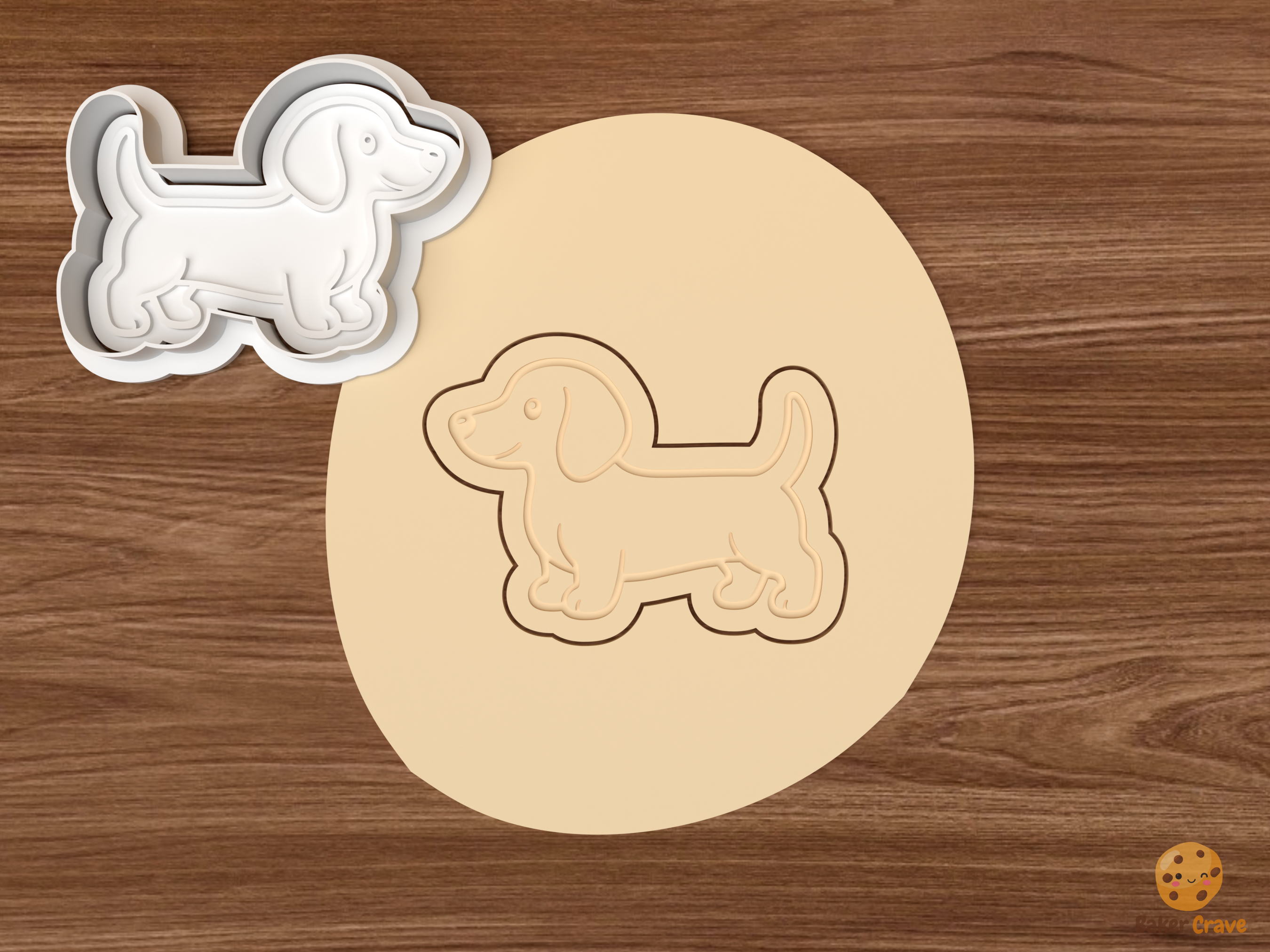 Dachshund Dog Cookie Cutter Set STL File - dough standing dachshund dog
