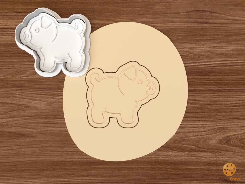 Cute Farm Pig Cookie Cutter Set STL File