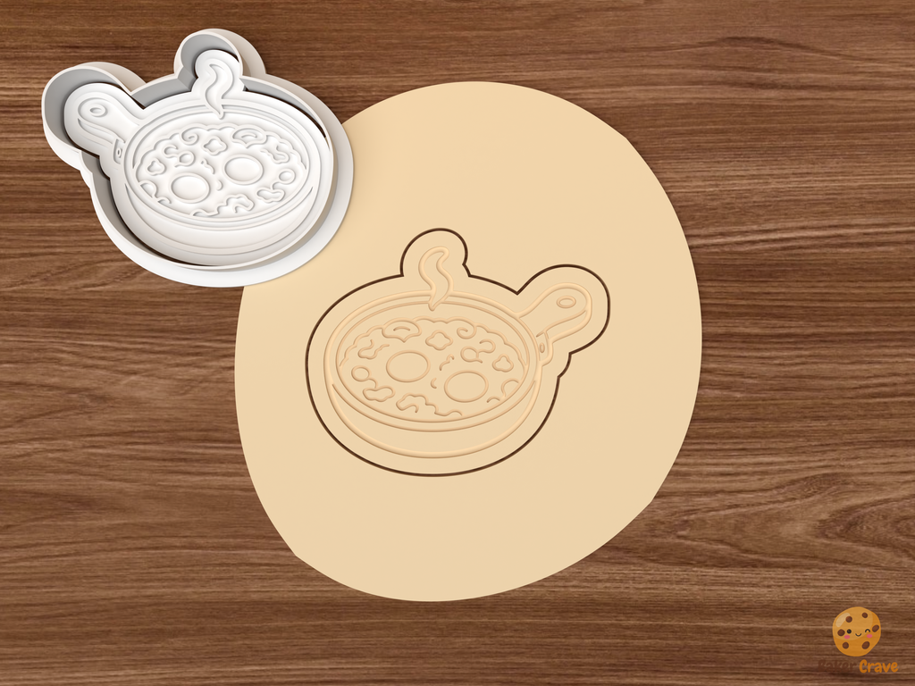 Turkish Breakfast Cookie Cutter Set STL File - dough steaming breakfast skillet