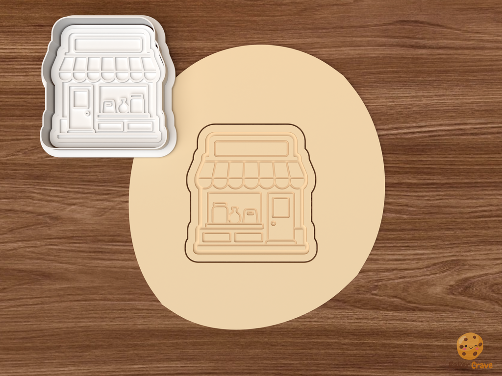 Small Shop Owner Cookie Cutter Set STL File - dough storefront