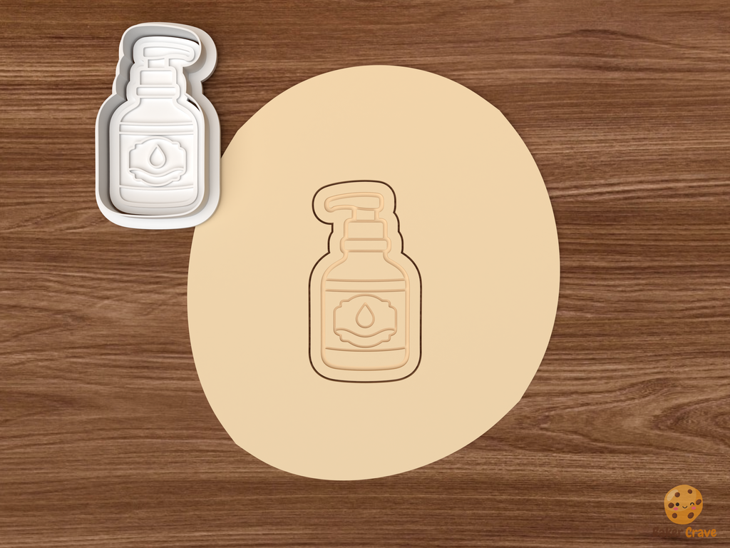 Coffee Shop Cookie Cutter Set STL File - dough syrup pump bottle